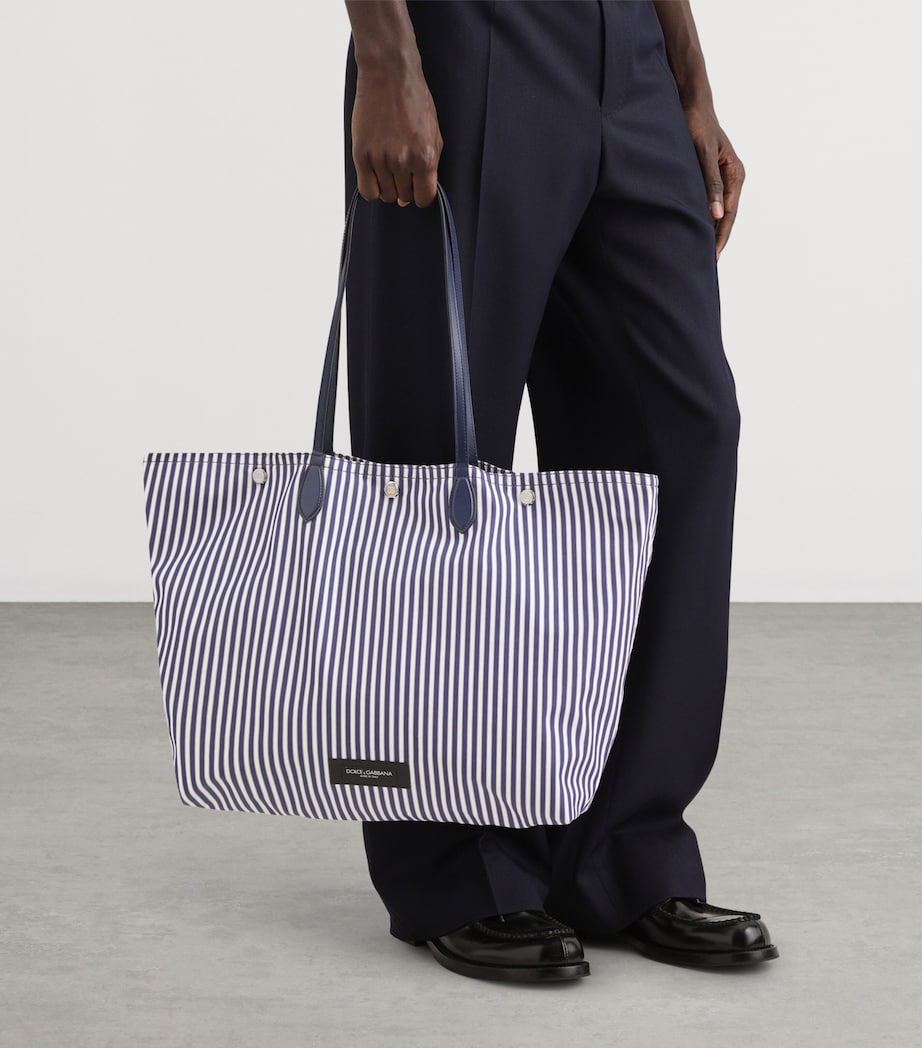 Dolce&Gabbana Stripe Essenza Shopper Bag Blue/white Image 6
