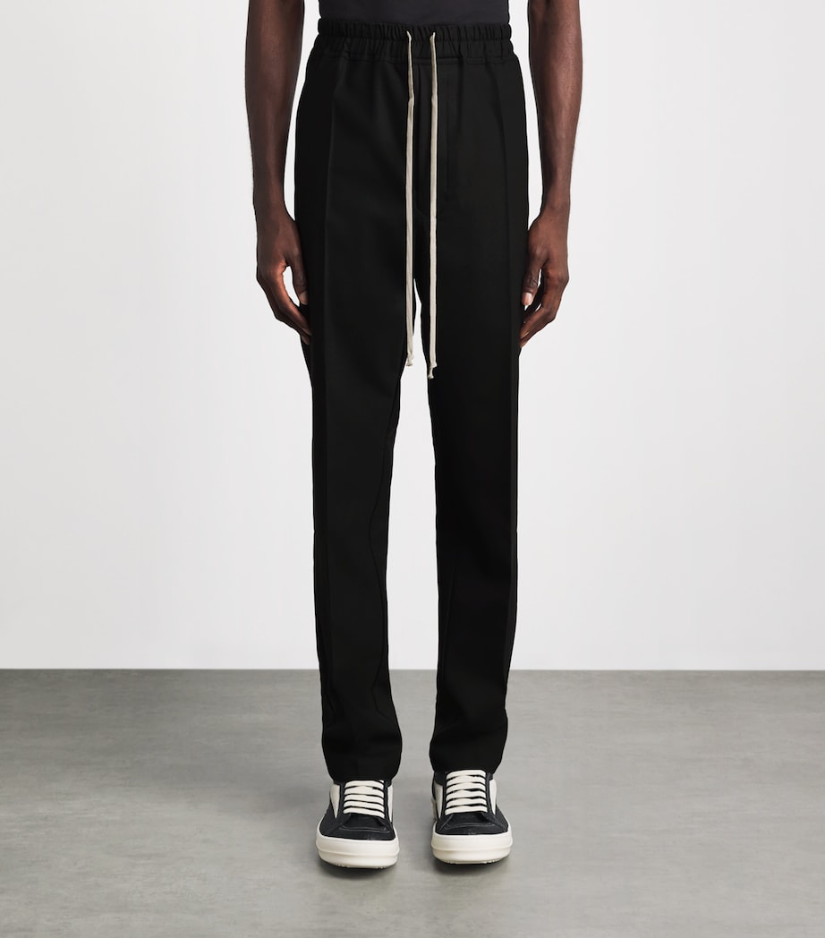 Rick Owens Mens Wool-Blend Slim Drawstring Trousers Black Image 4