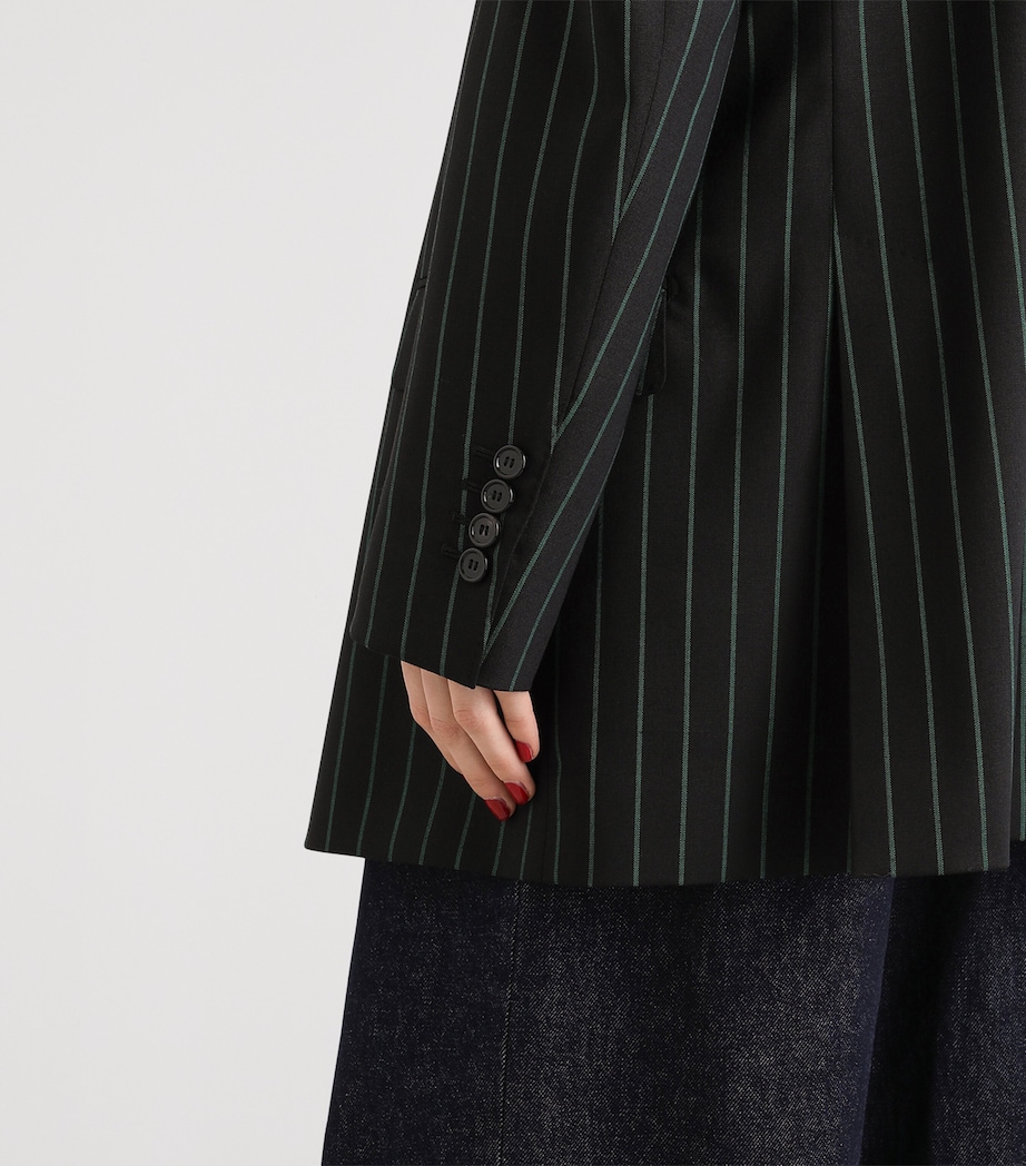 Dolce&Gabbana Womens Wool-Blend Stripe Blazer Striped Image 5