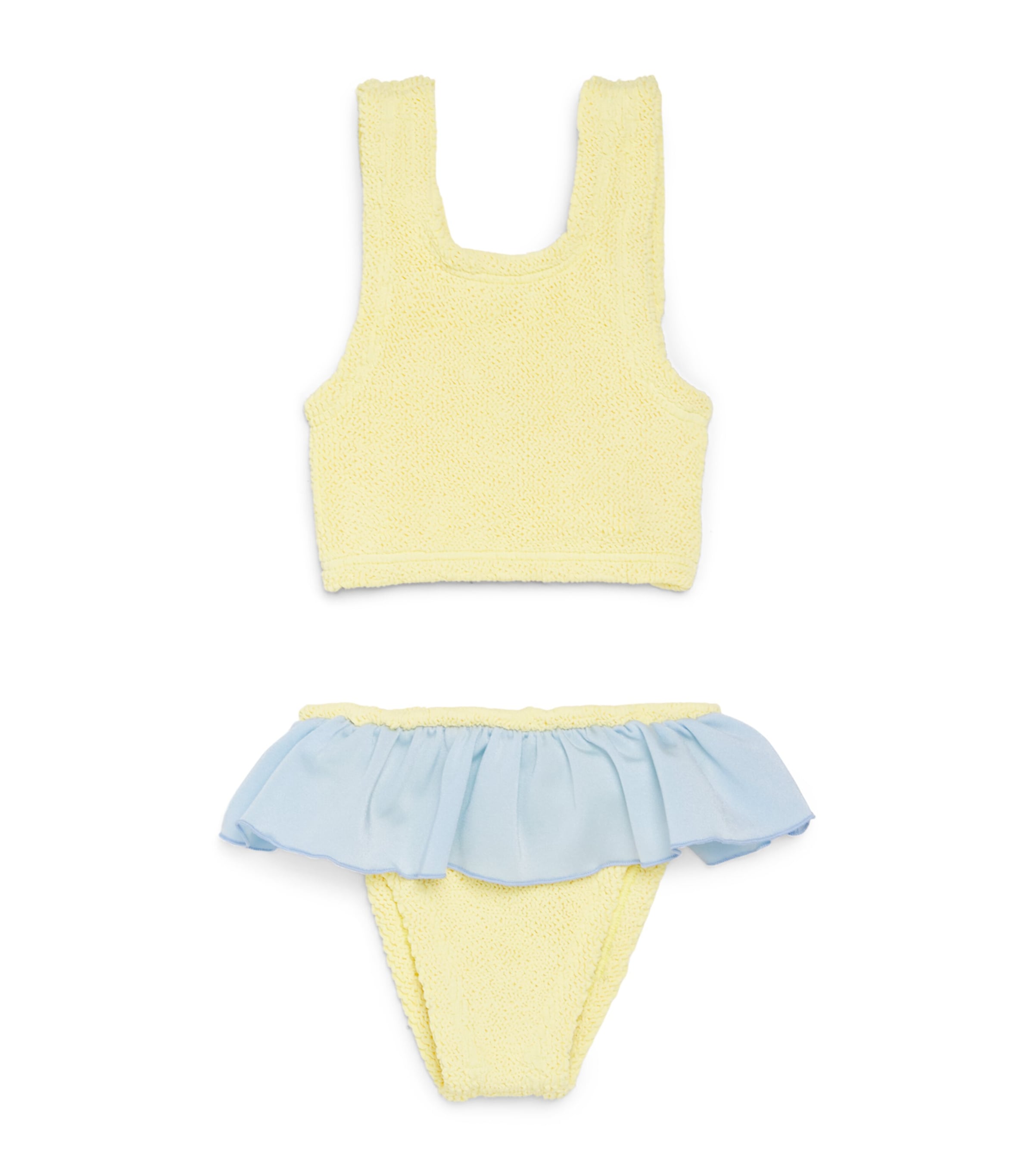 Hunza G Kids Frill-Detail Olive Bikini (3-6 Years) Bttr/mtallic Ice Blu Image 1