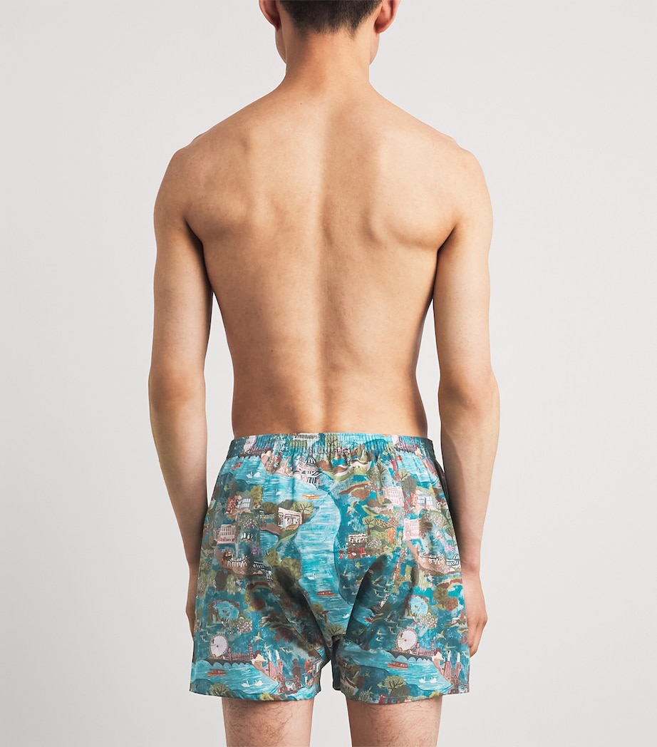 Derek Rose Mens Cotton Printed Ledbury Boxer Shorts Mul Image 3
