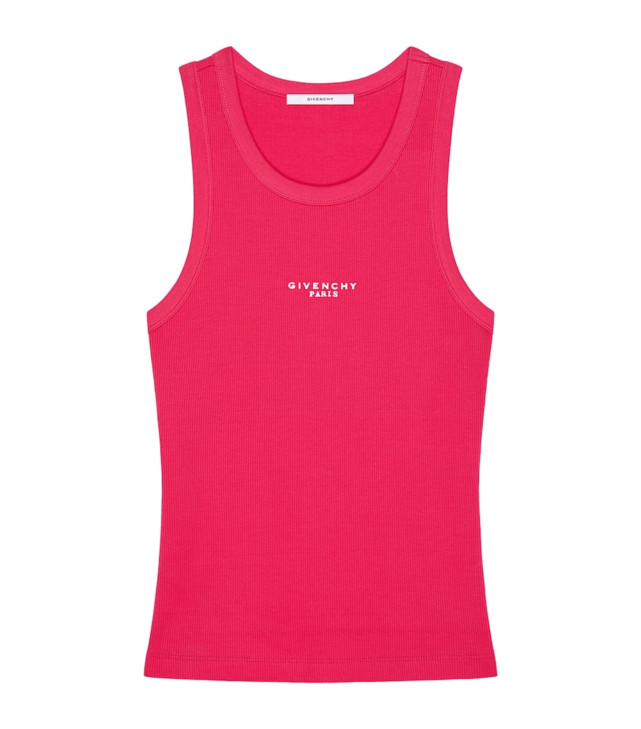 Givenchy Womens Stretch-Cotton Logo Tank Top Image 1
