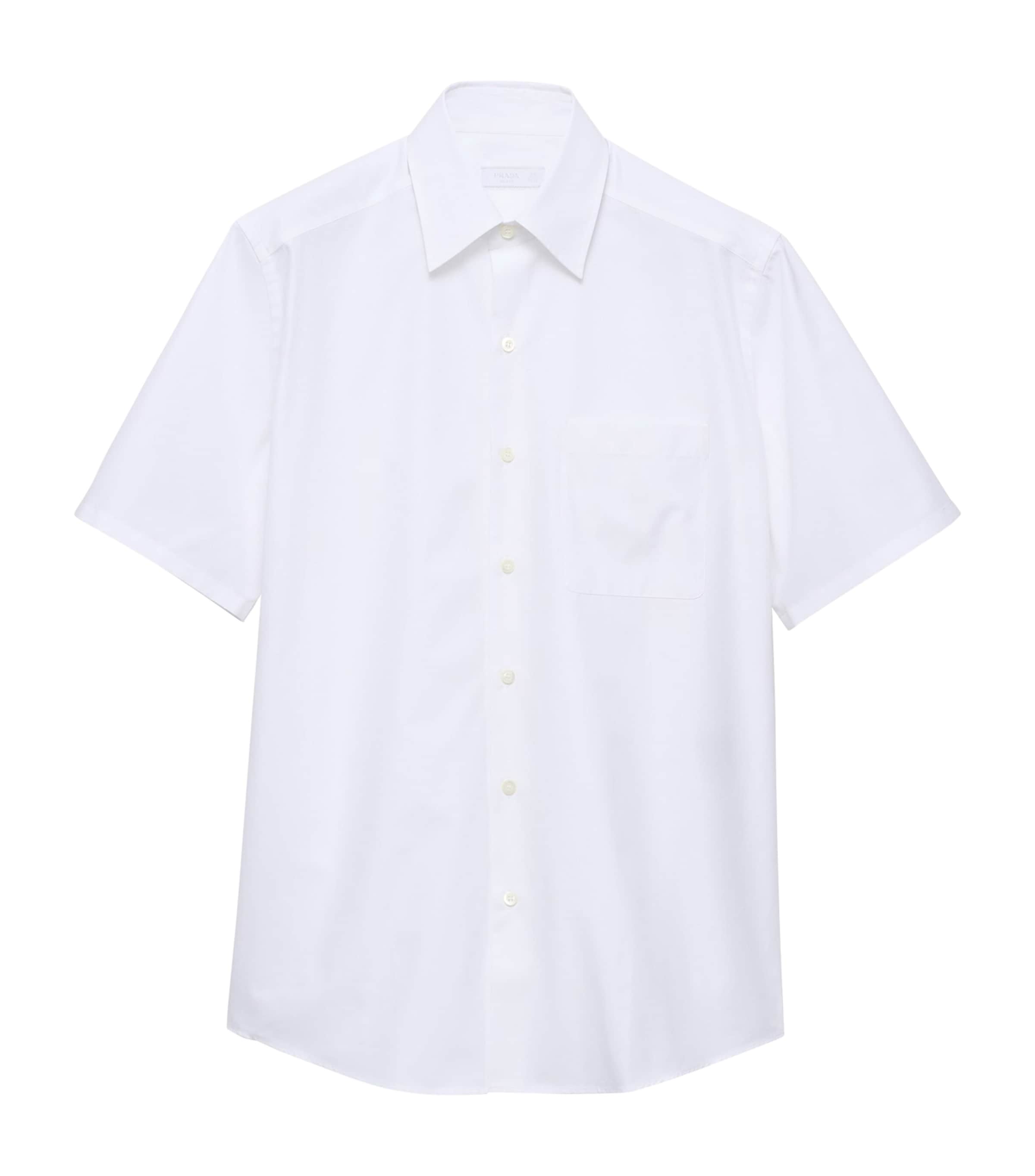 Prada Mens Cotton Short-Sleeve Shirt White Image 1
