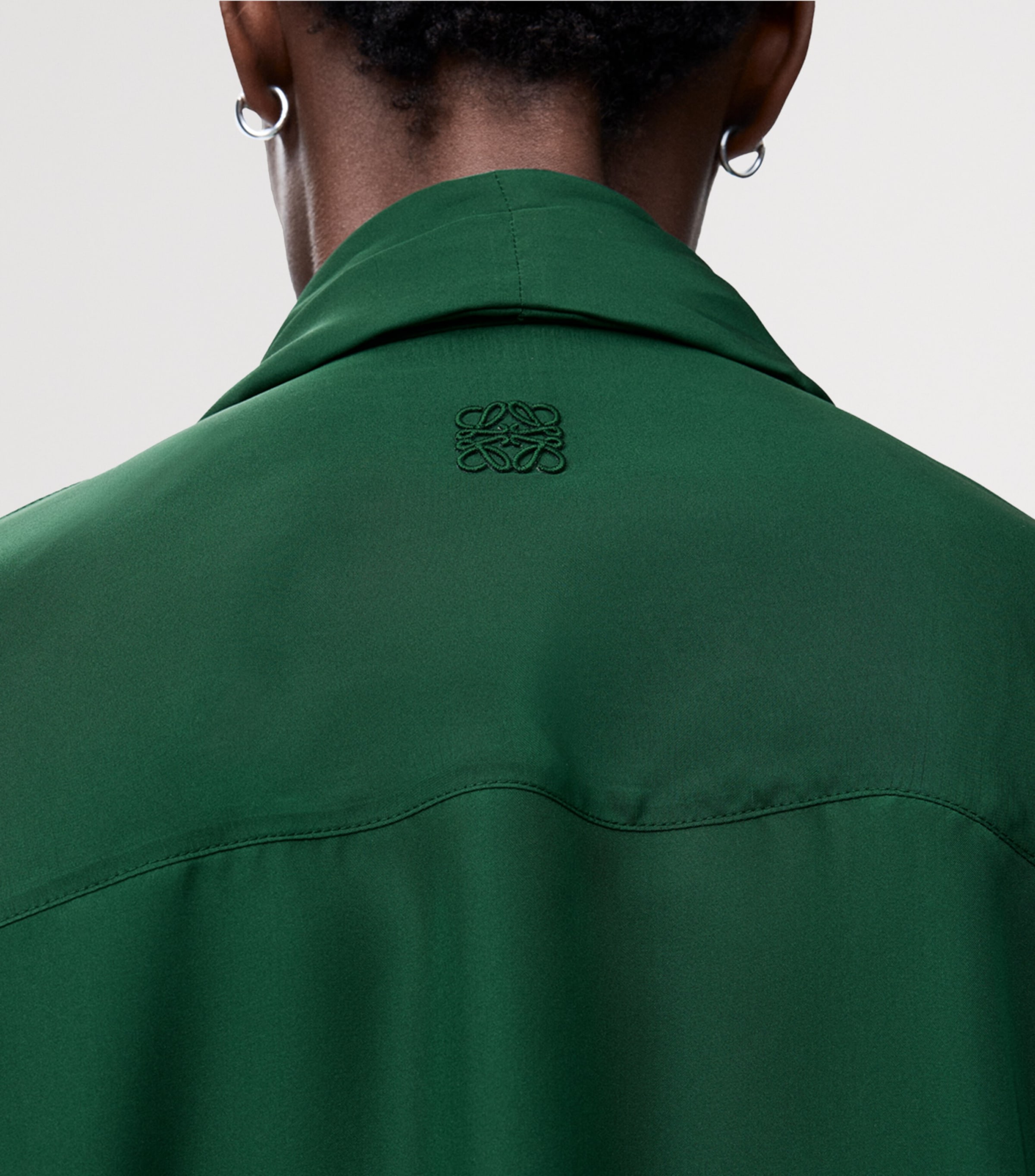 Silk Draped Shirt DARK GREEN Image 5