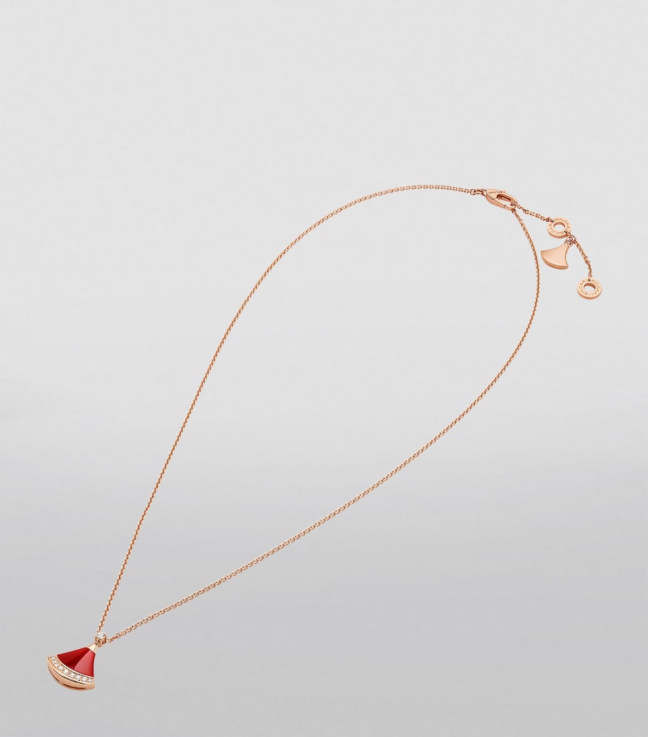 Rose Gold, Diamond and Carnelian Divas' Dream Necklace PINK GOLD Image 2