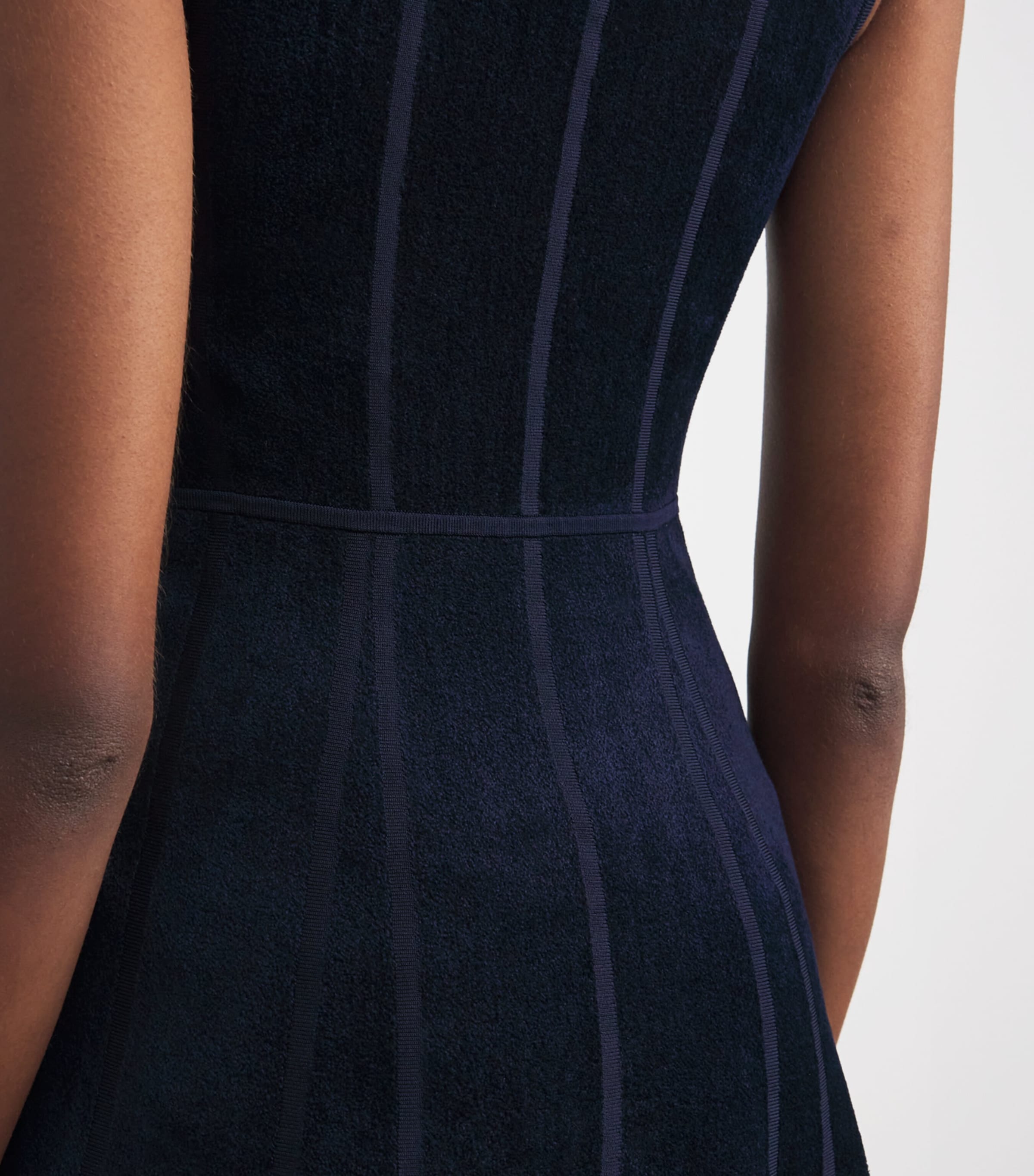 Terry Structured Midi Dress NAVY Image 6