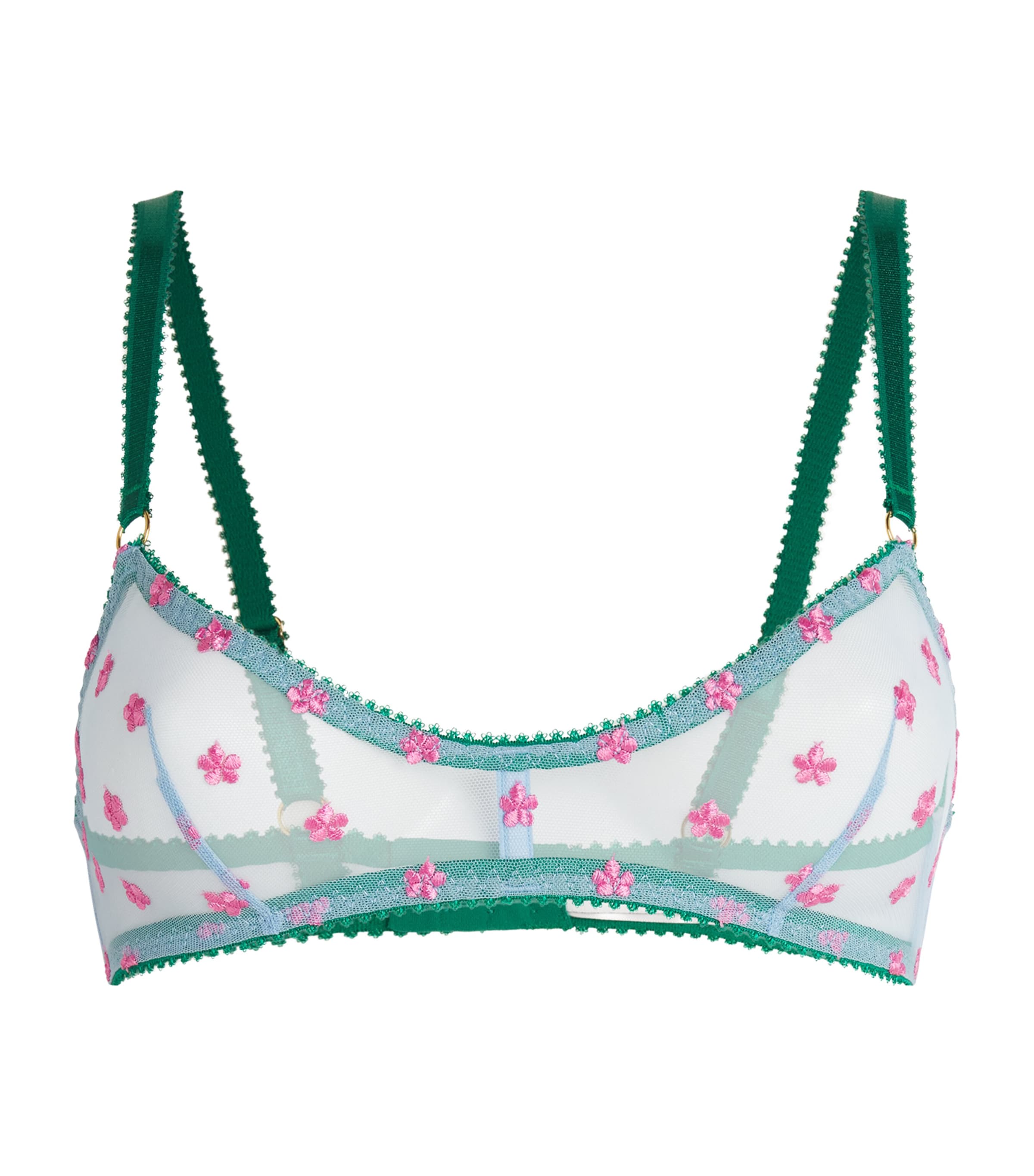 Dora Larsen Embroidered Sage Bralette In Green