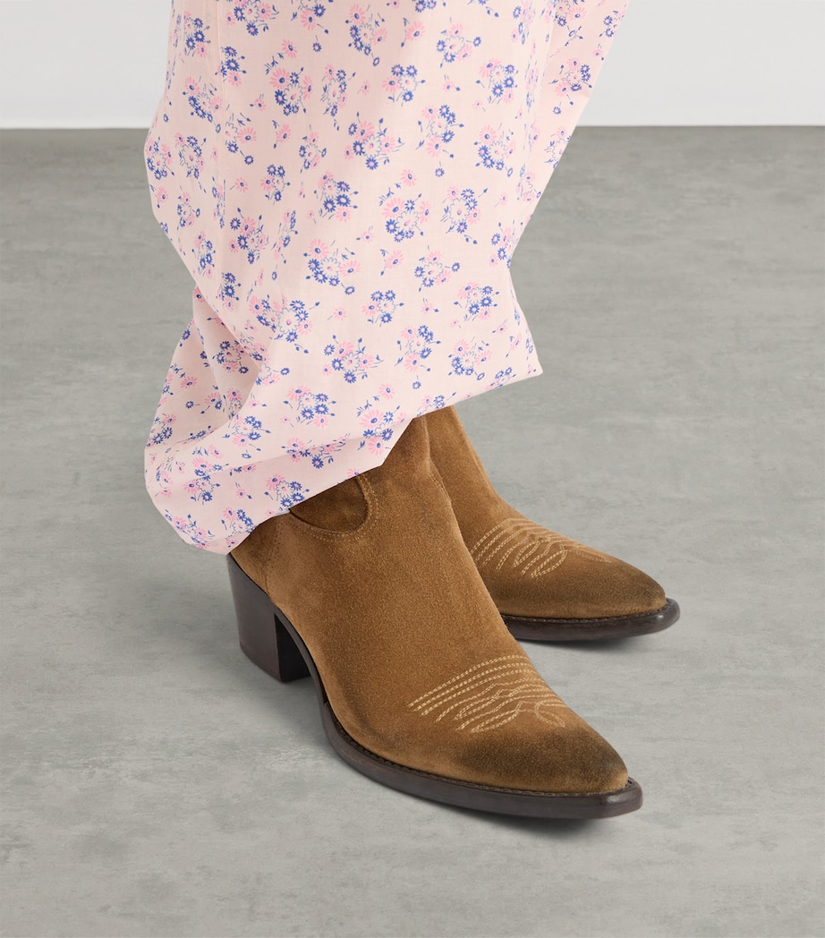 Suede Heeled Western Ankle Boots 55 F0005 Image 3