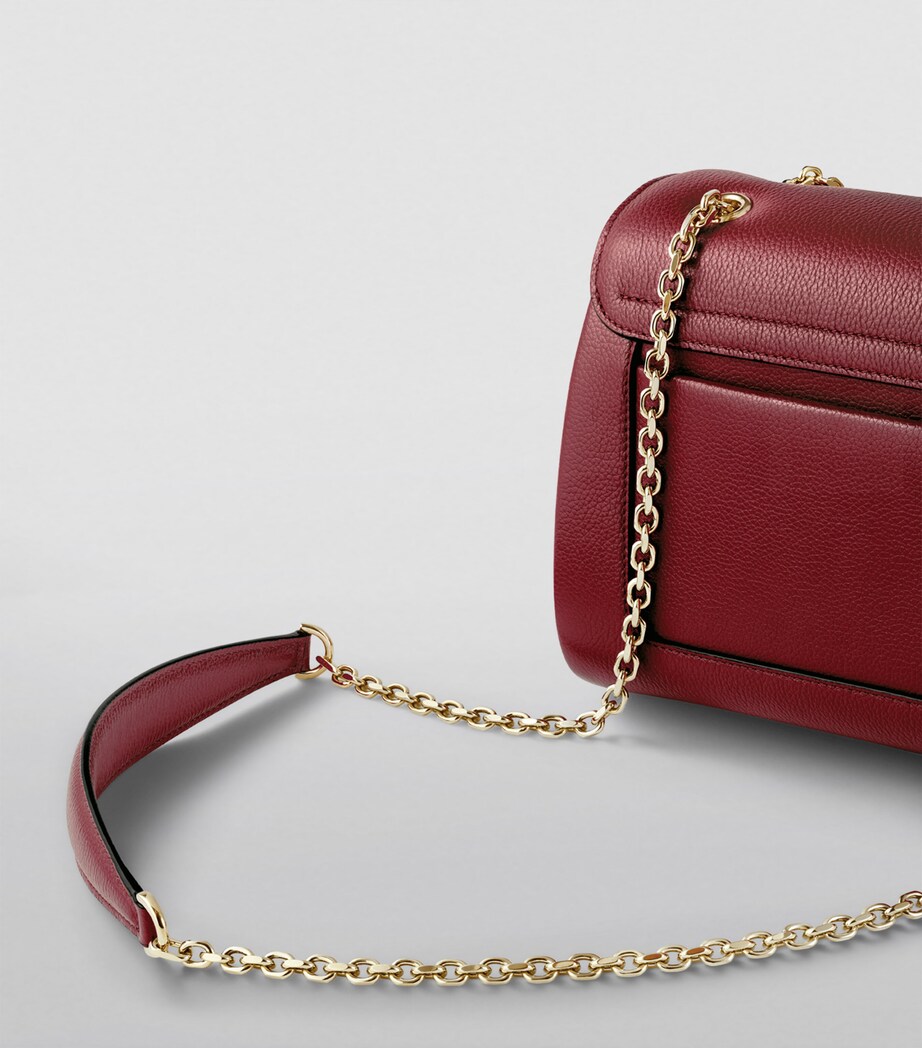 Small Leather Panthère de Cartier Shoulder Bag BURGUNDY Image 5