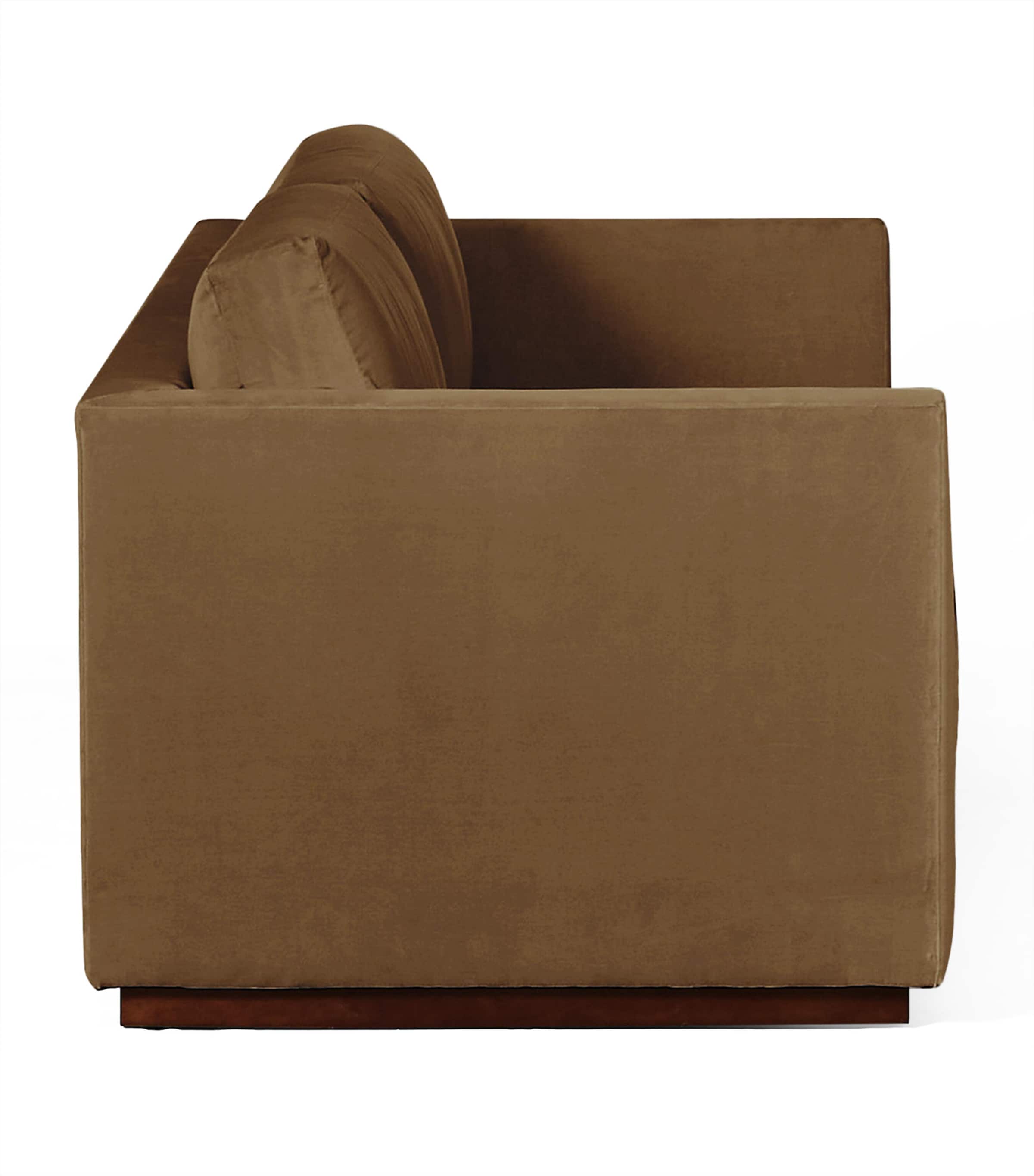 Maple and Velvet Desert 2-Seater Sofa MEDIUM MAHOGANY Image 3