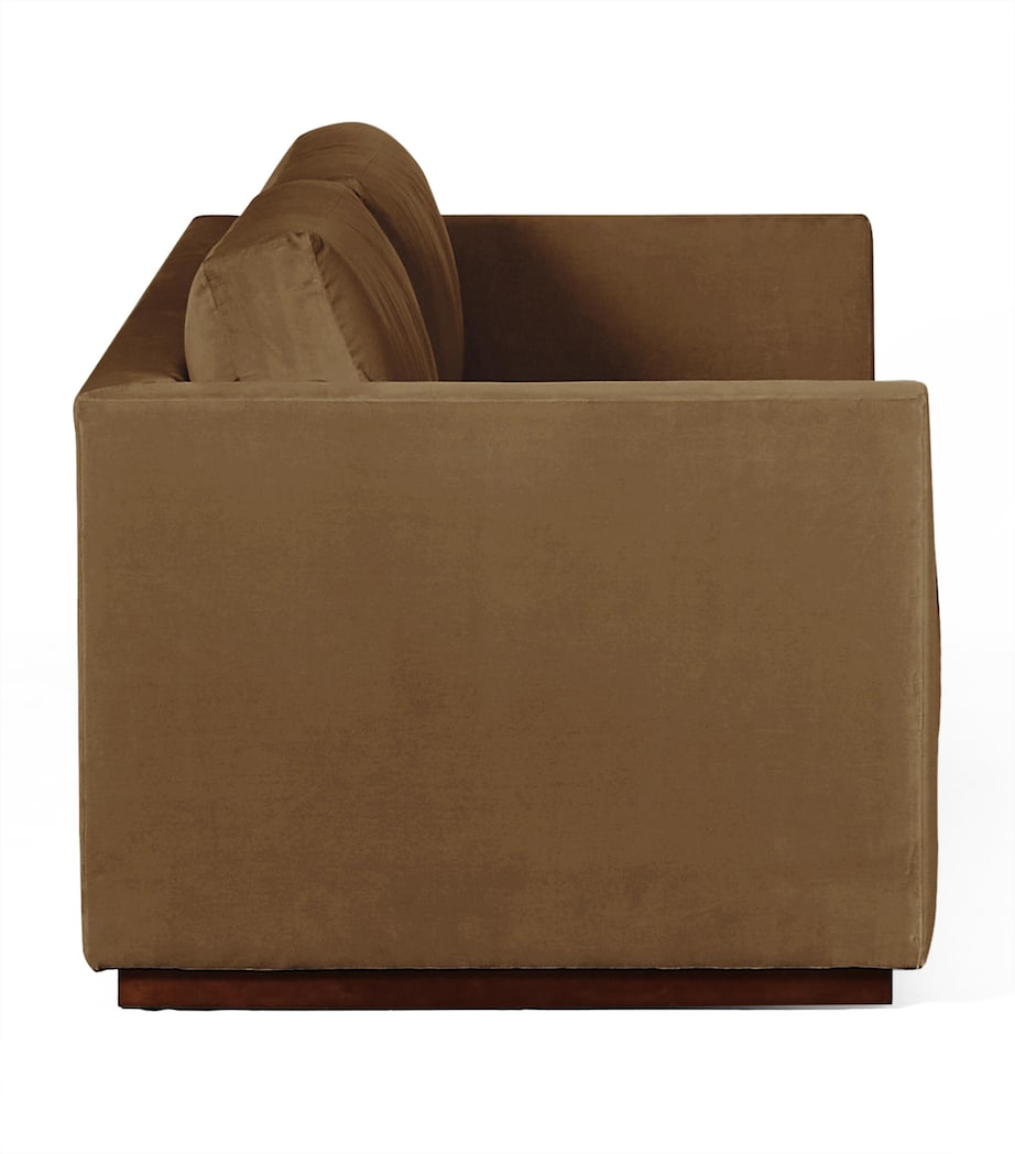 Maple and Velvet Desert 2-Seater Sofa MEDIUM MAHOGANY Image 3