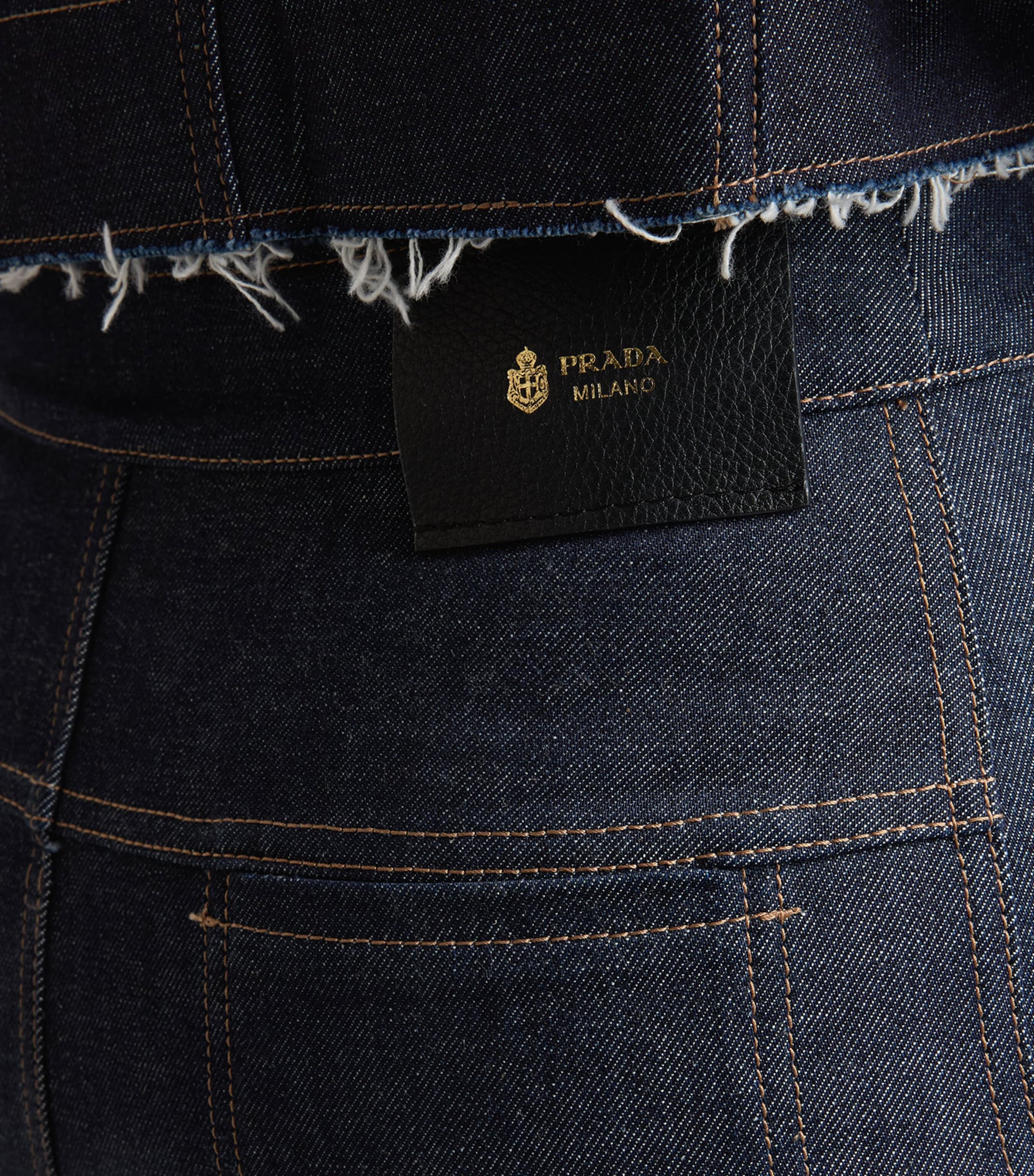 Prada Womens Denim Midi Pencil Skirt Image 4