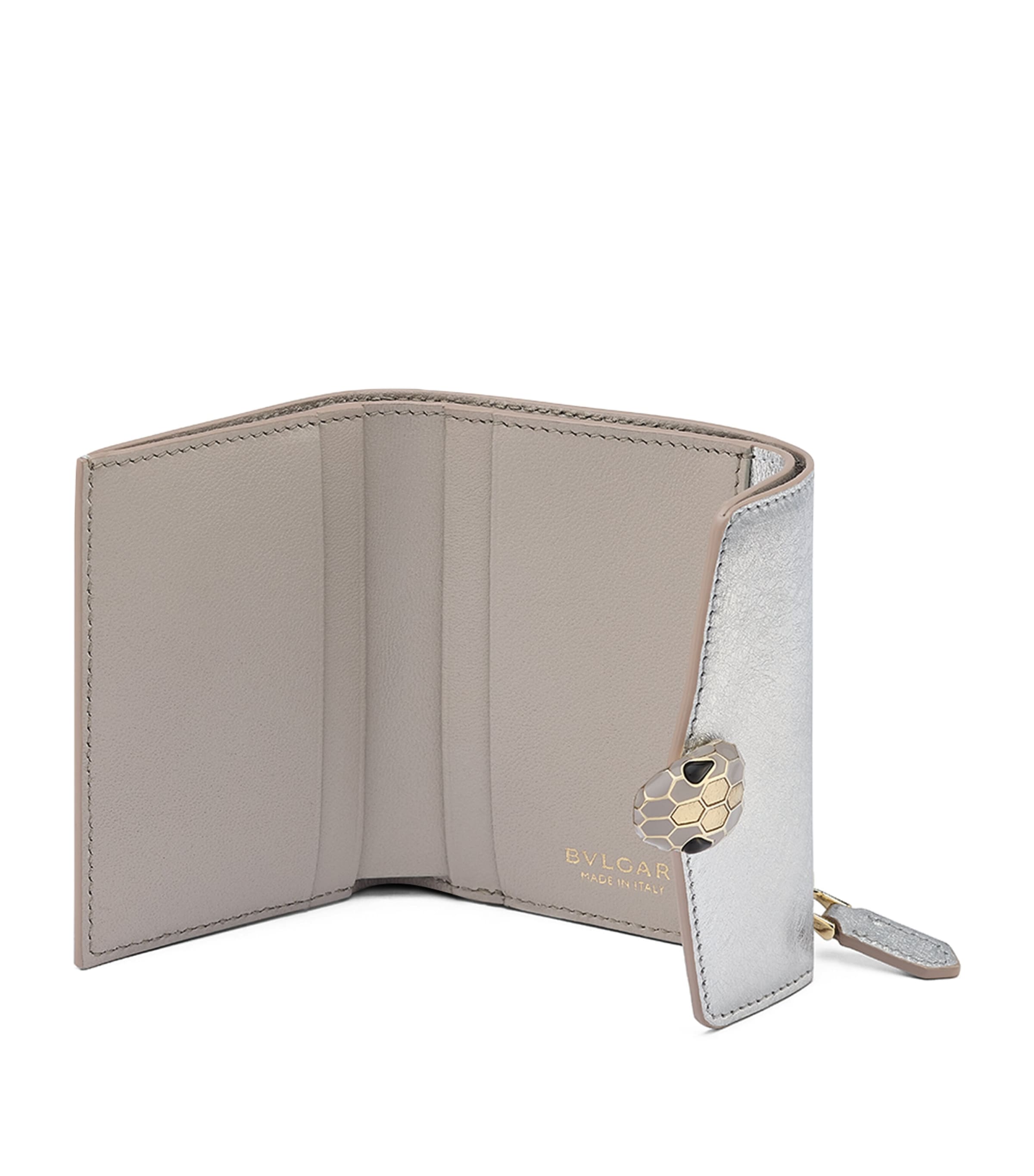 Leather Serpenti Forever Wallet SILVER Image 3