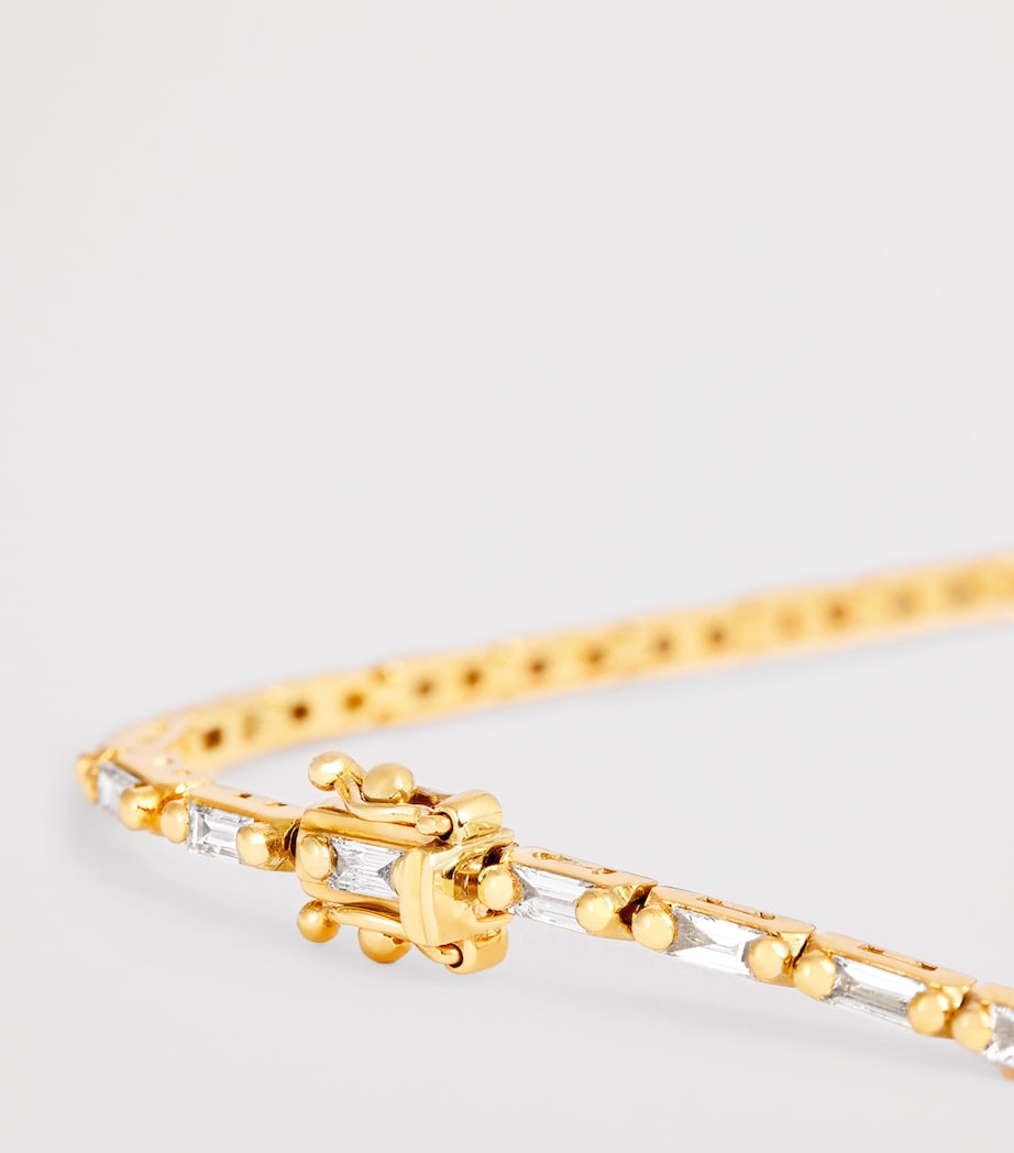 Yellow Gold and Diamond Bold Linear Tennis Bracelet 18K YG/WD Image 5