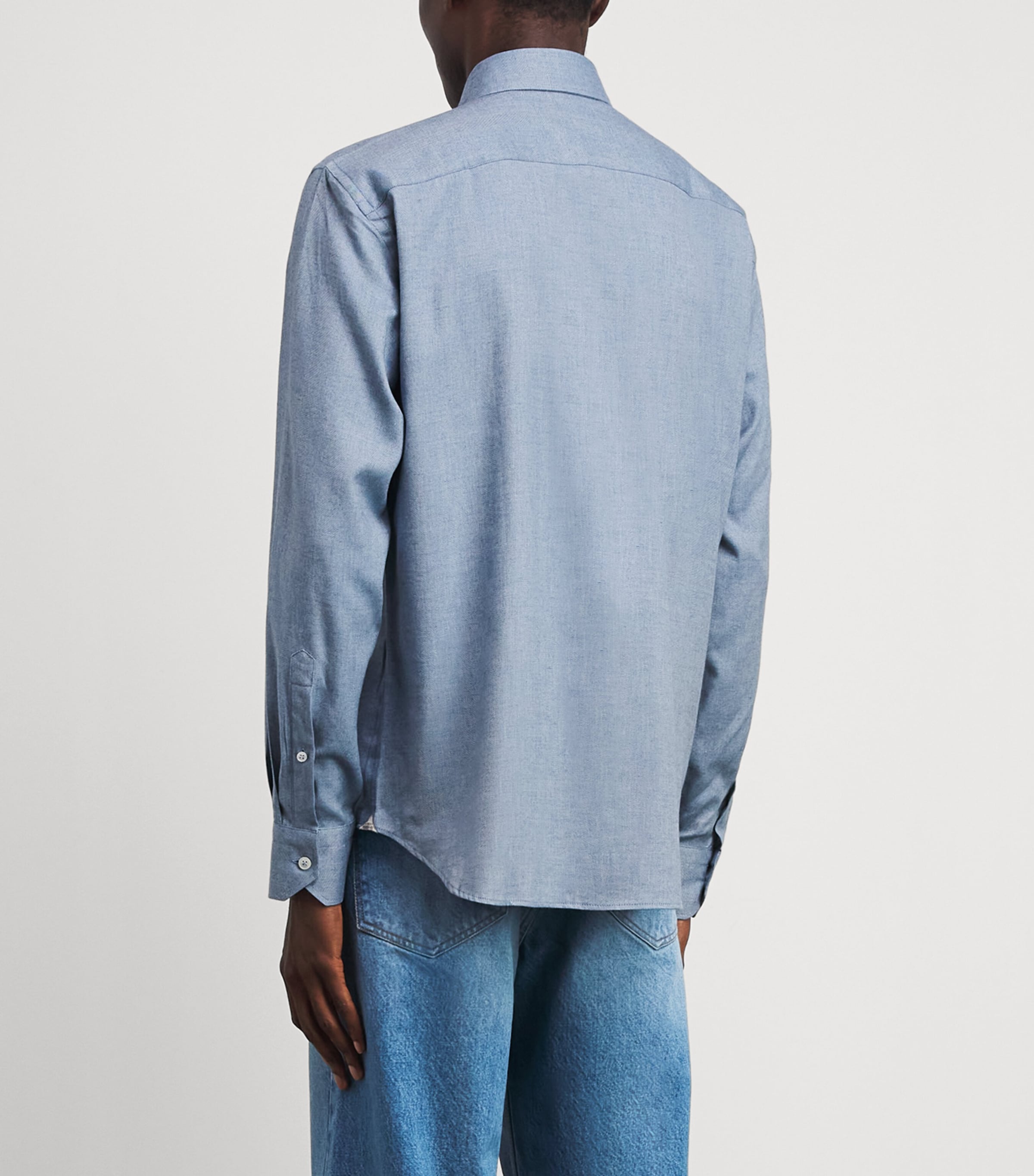 Maurizio Baldassari Mens Cotton-Lyocell Santini Shirt Air Blue Image 5