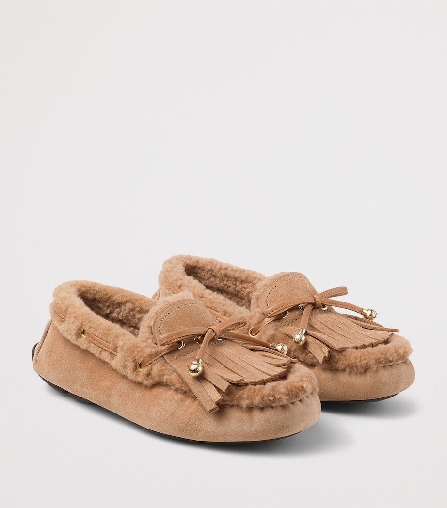 Manon Flat Suede-Shearling Loafers TOFFEE/TOFFEE Image 2