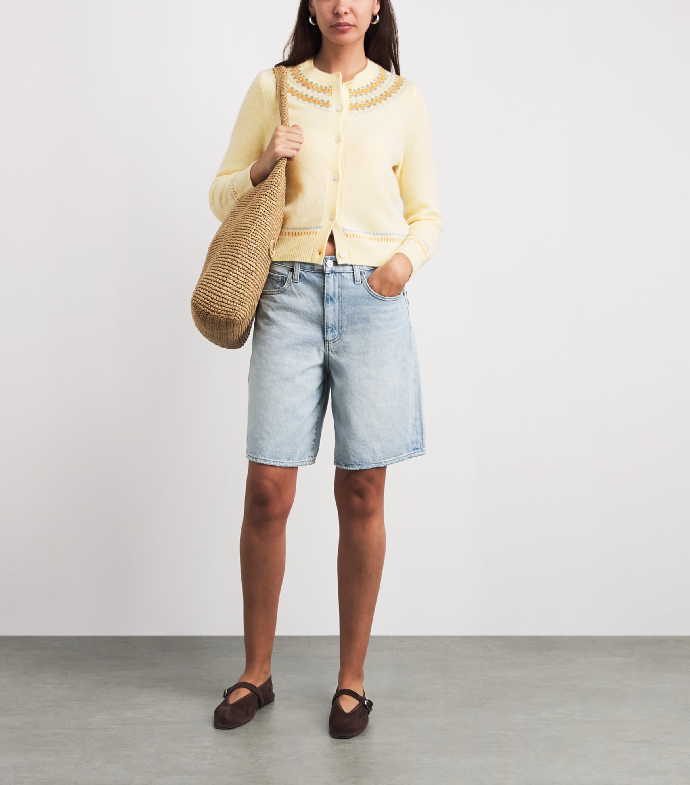 DÔEN Womens Wool-Blend Olympe Cardigan Gateau Image 2