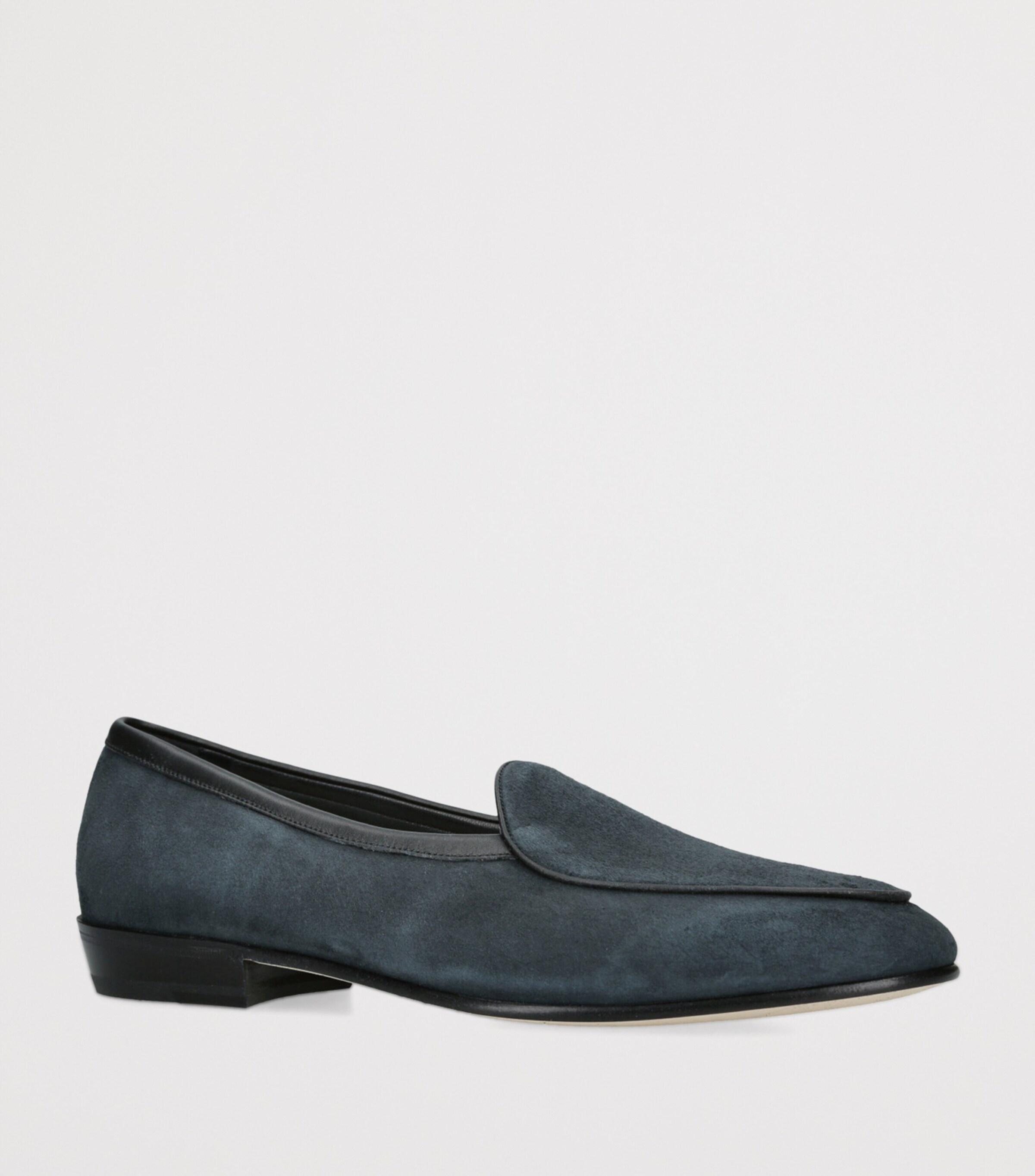 Baudoin & Lange Suede Sagan Classic Loafers Navy Image 3