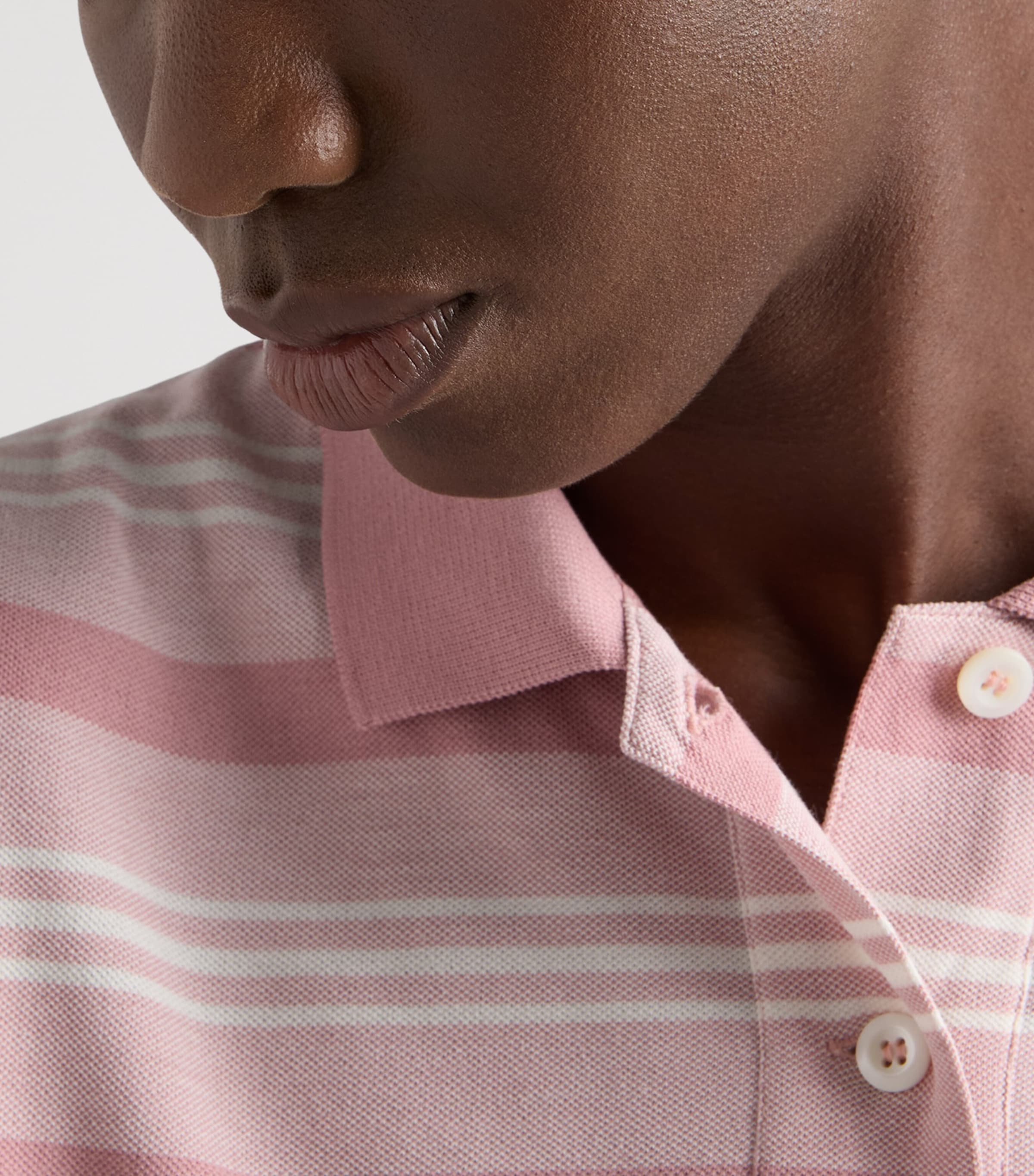 Prada Womens Cotton Piqué Stripe Polo Shirt Image 4