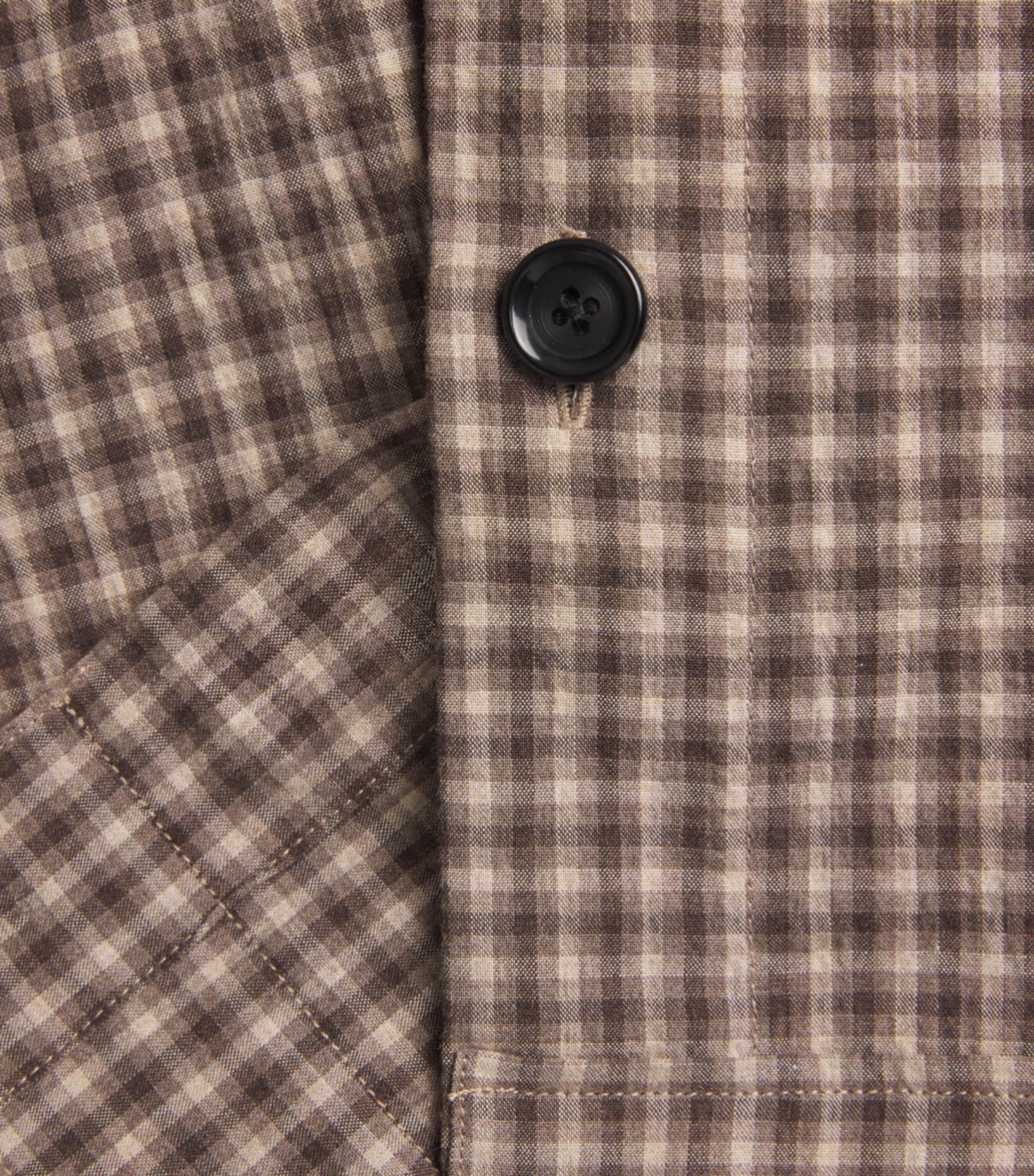 Oliver Spencer Mens Stretch-Cotton Check Witley Overshirt Brown Image 6