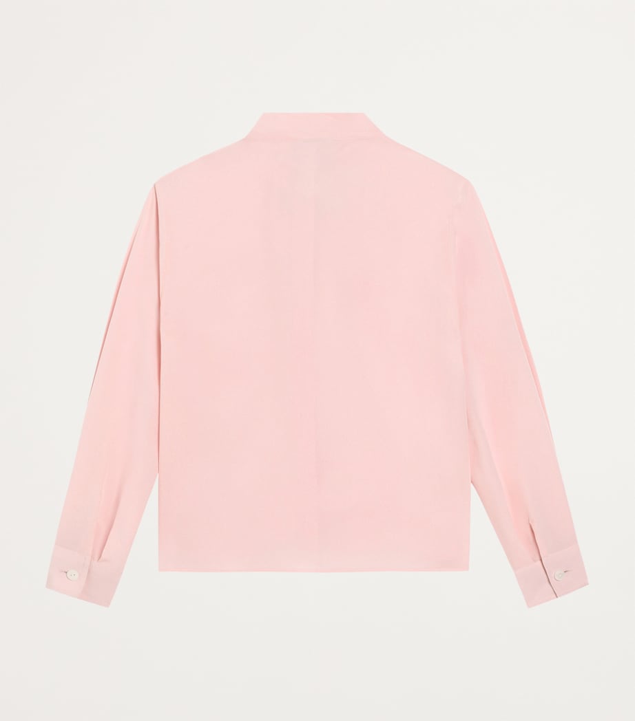 Silk Crepe de Chine Shirt (8-12+ Years) F0320-DARK ROSE 2 Image 2