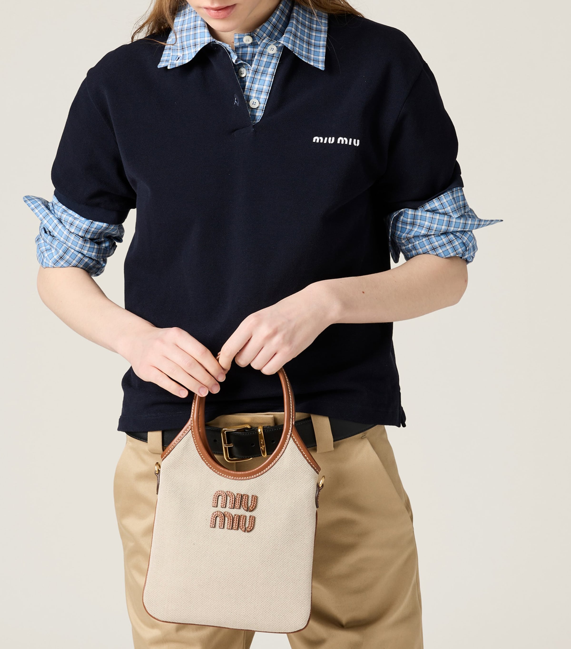 Canvas-Leather Ivy Tote Bag F062F Image 2