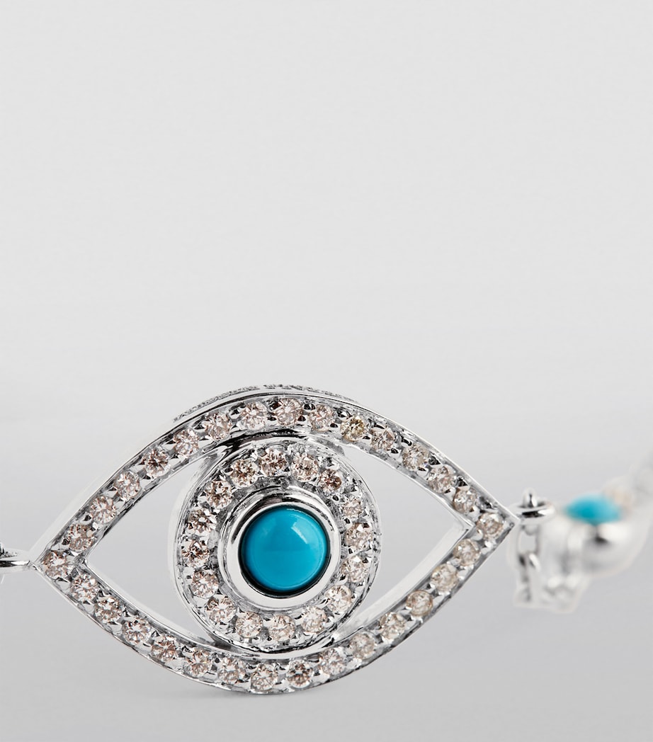 White Gold, Diamond and Turquoise Protected Bracelet WHITE GOLD Image 3