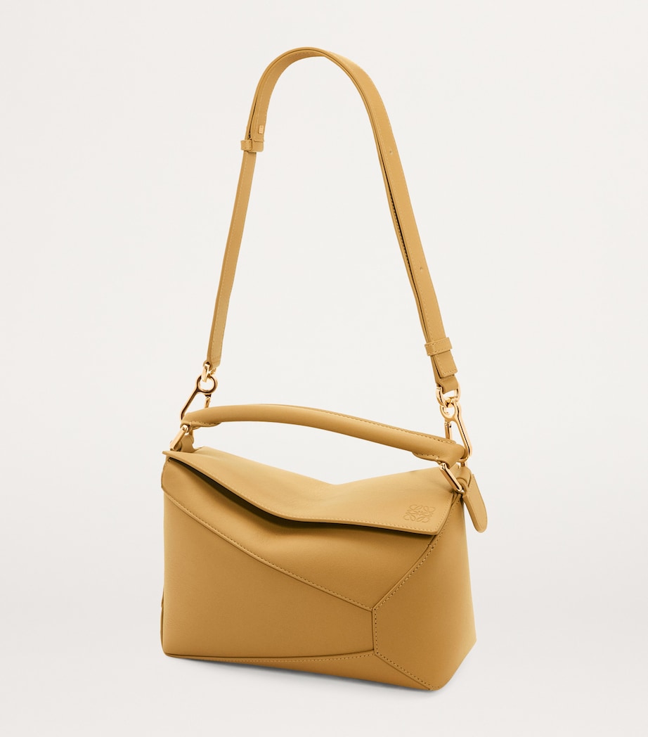 Small Leather Puzzle Edge Top-Handle Bag SAHARA Image 5