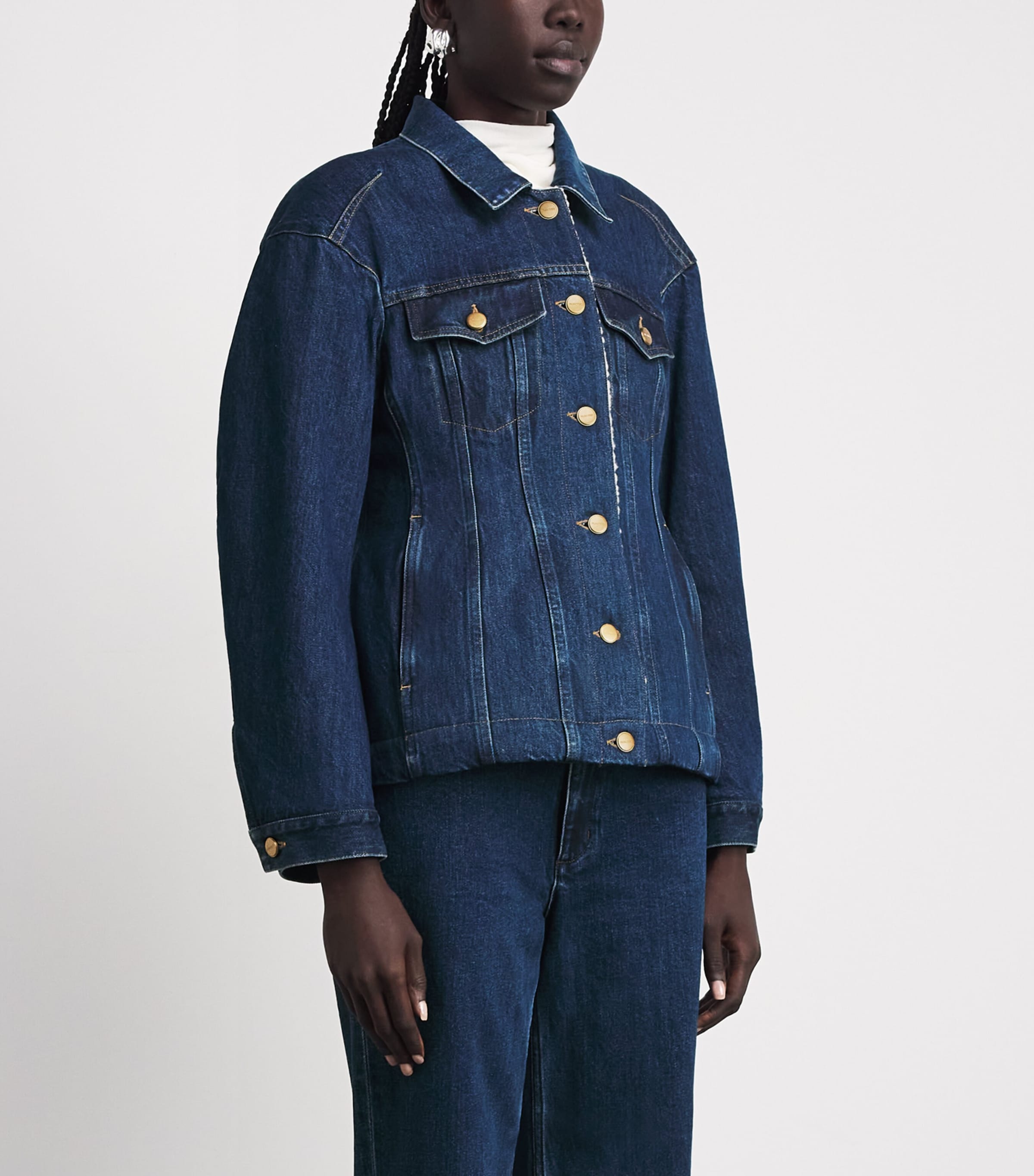 Jil Sander Womens Padded Denim Jacket Medium Denim Image 4