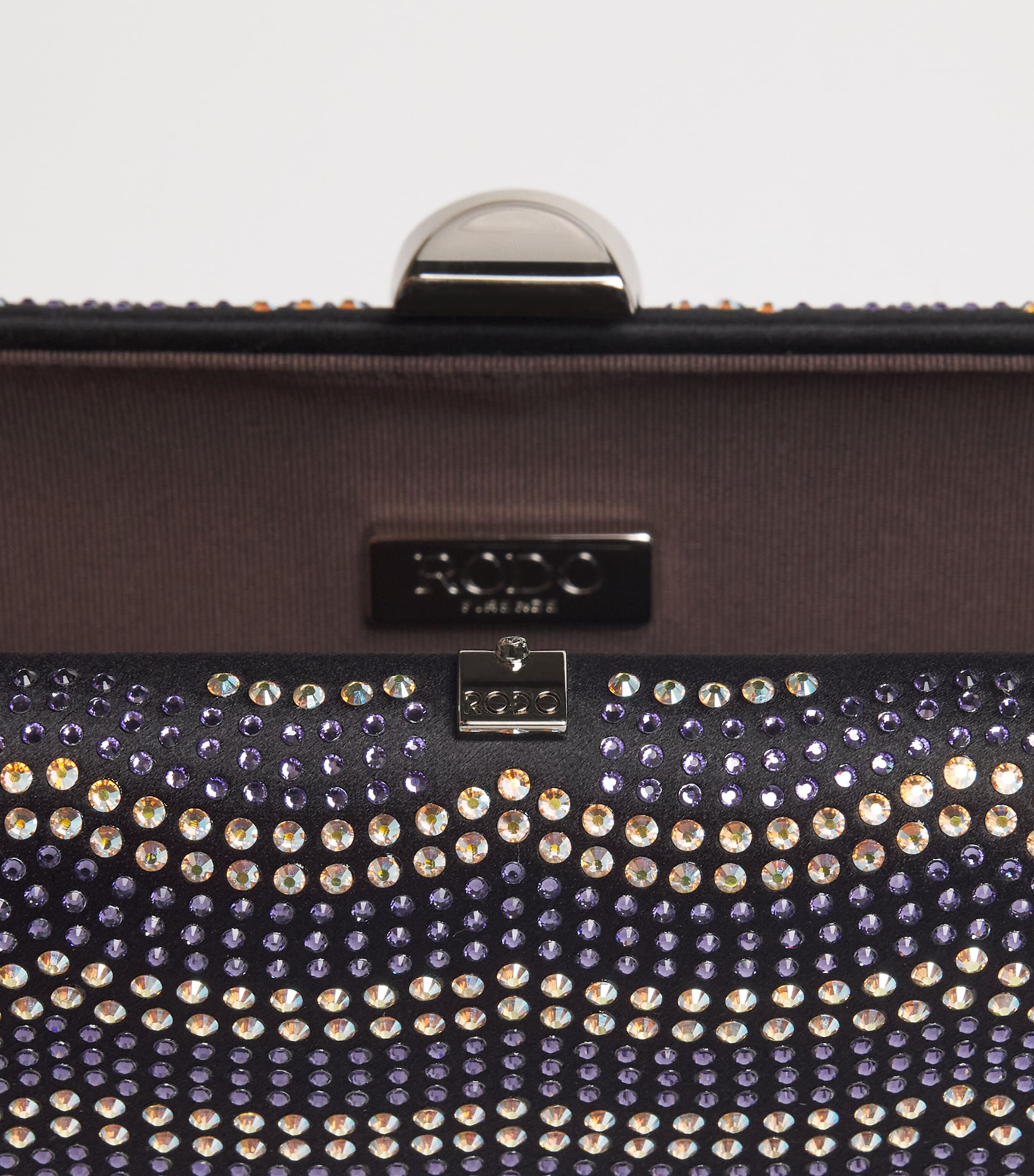 Rodo Embellished Wave Clutch Bag Black Image 6