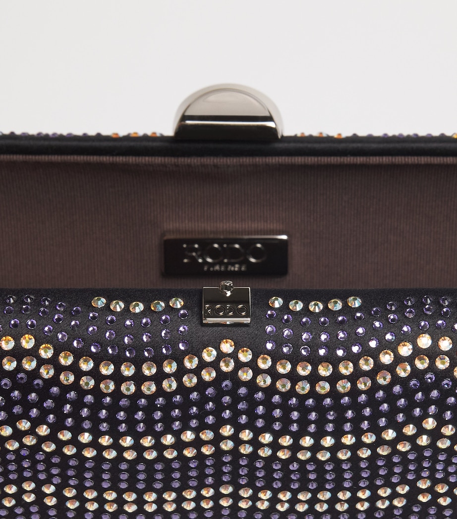 Rodo Embellished Wave Clutch Bag Black Image 6
