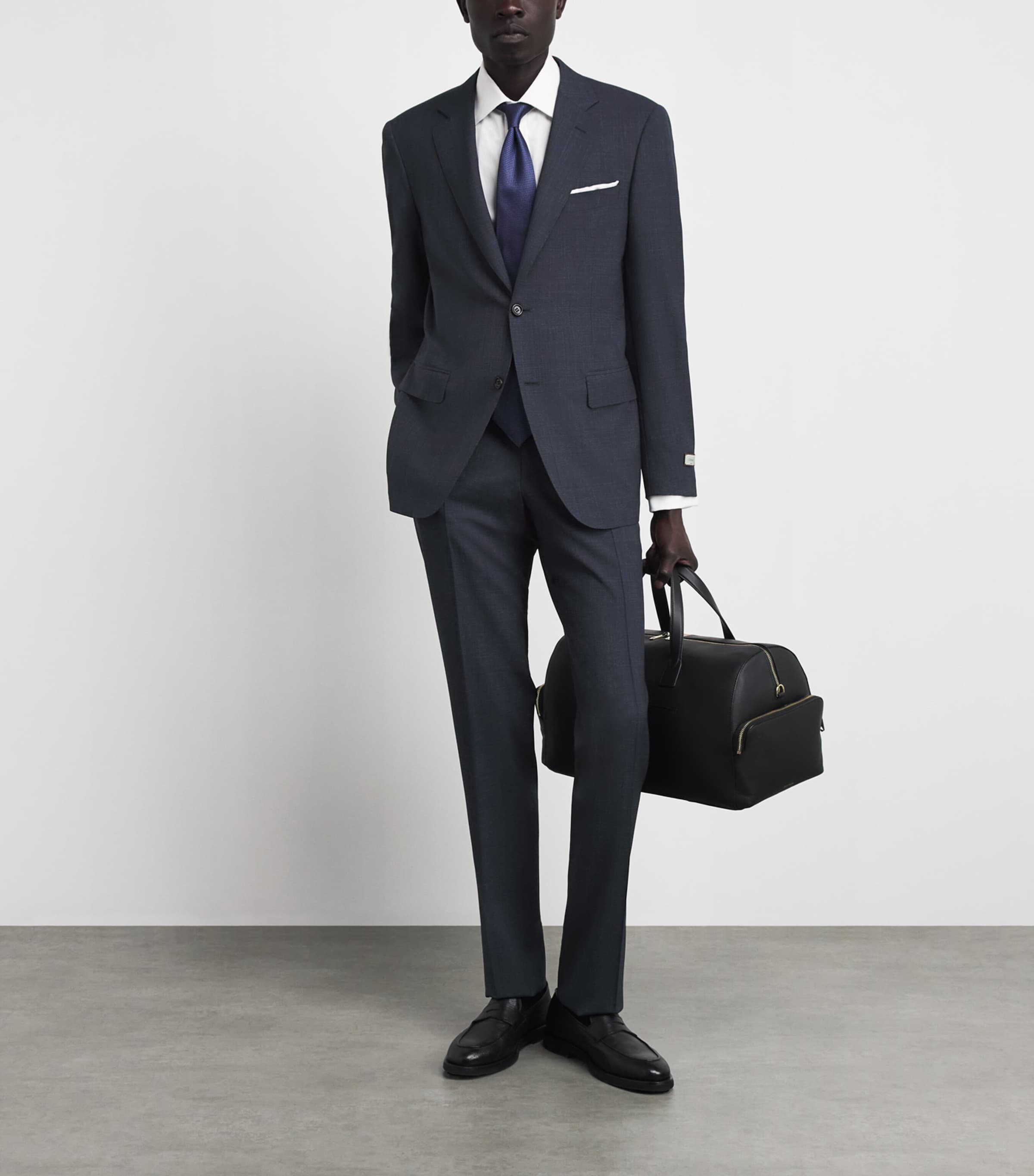 Canali Mens Wool 2-Piece Suit Navy Image 2