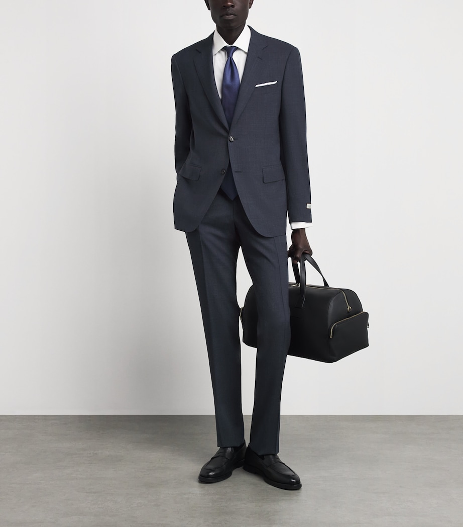 Canali Mens Wool 2-Piece Suit Navy Image 2