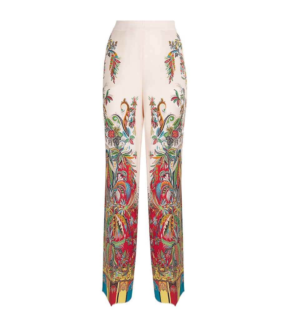 Etro Womens Silk Paisley Tailored Trousers Prnt/white Bs Image 1