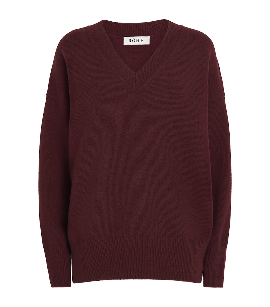 Wool V-Neck Sweater BURGUNDY-606 Image 1
