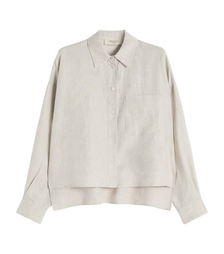Weekend Max Mara Womens Linen Shirt Jacket Ecru Image 1