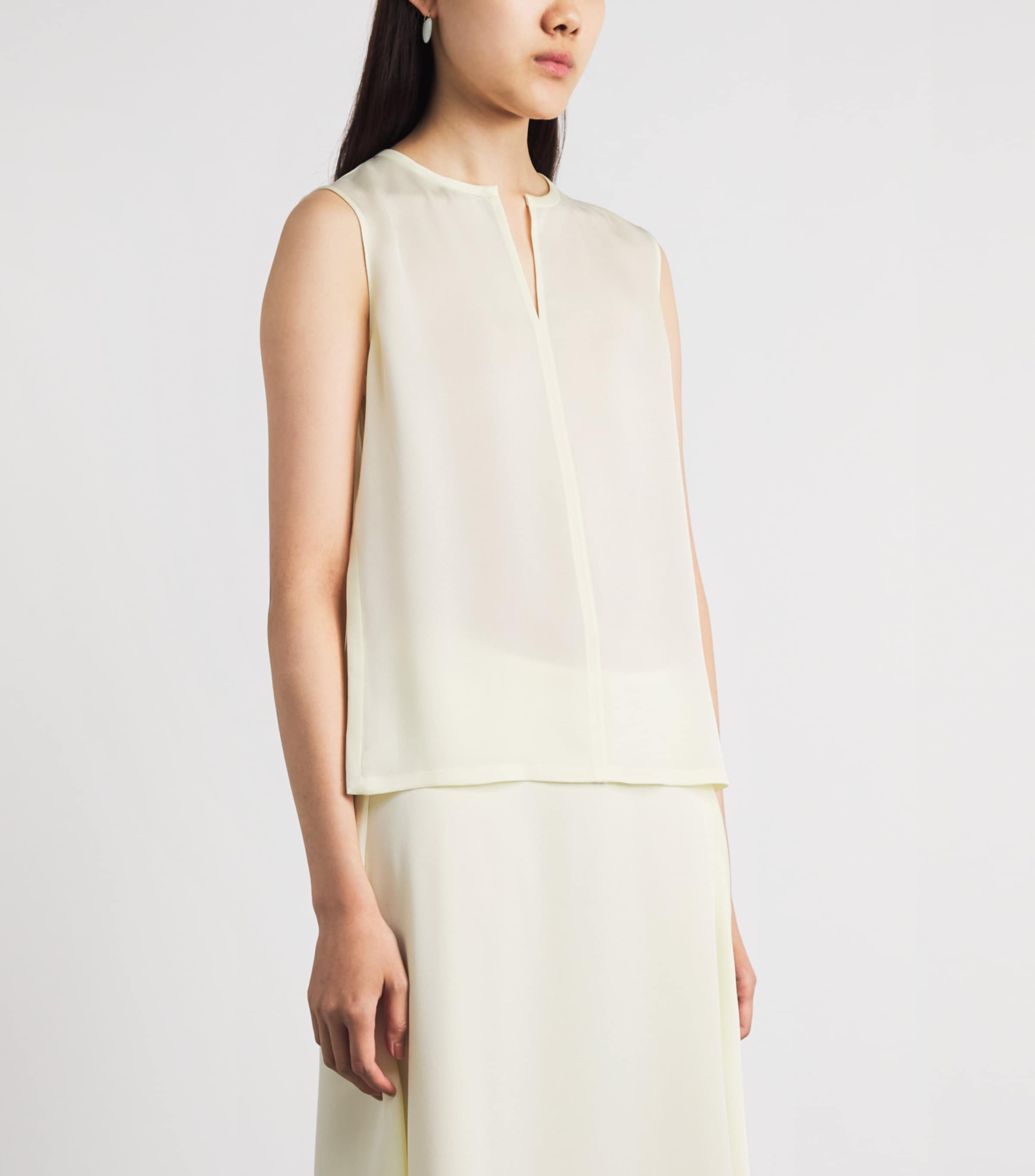 Theory Womens Split-Neck Shell Top Lemongrass Image 4