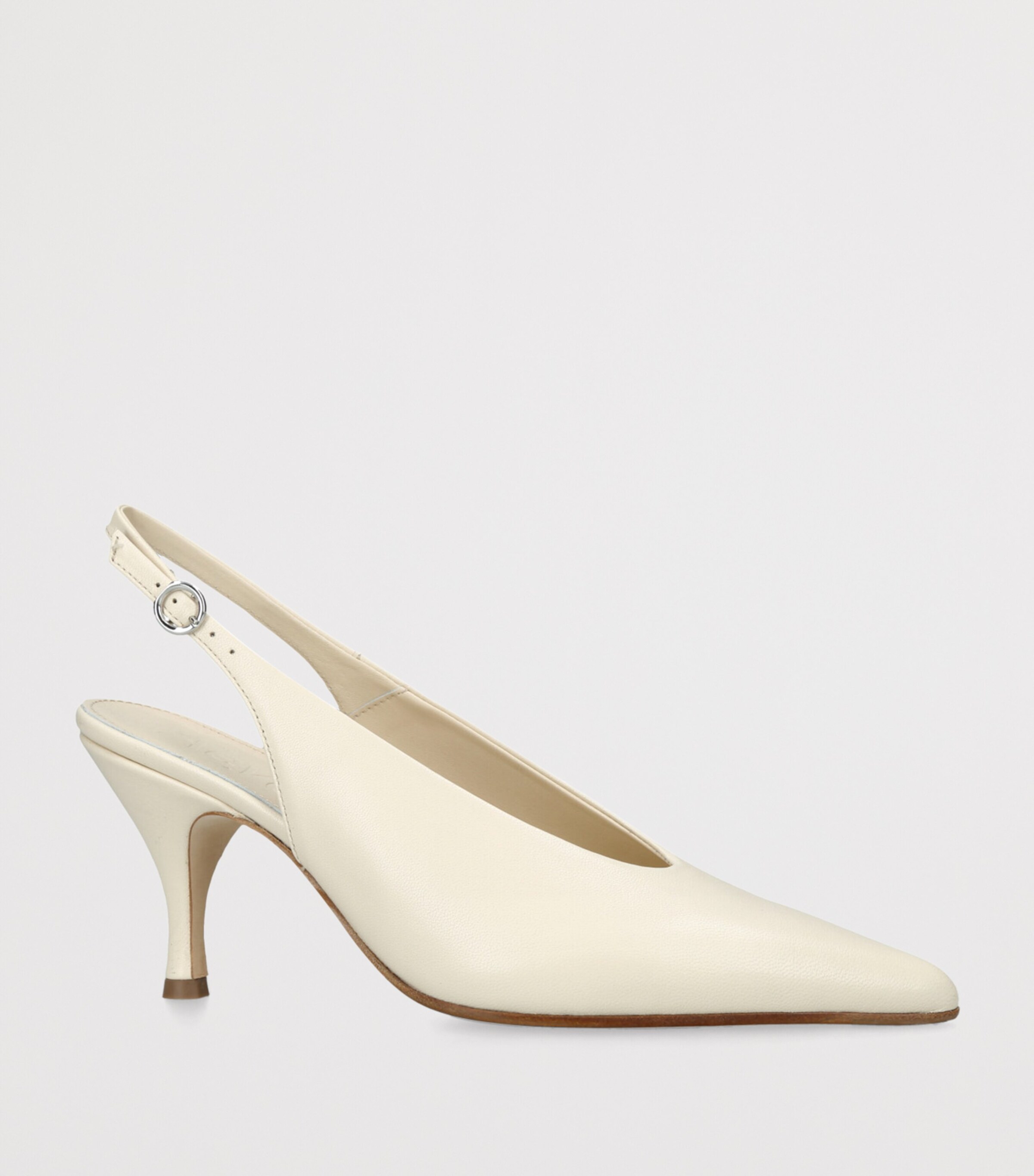 aeyde Leather Carla Slingback Pumps 75 Cream Image 3