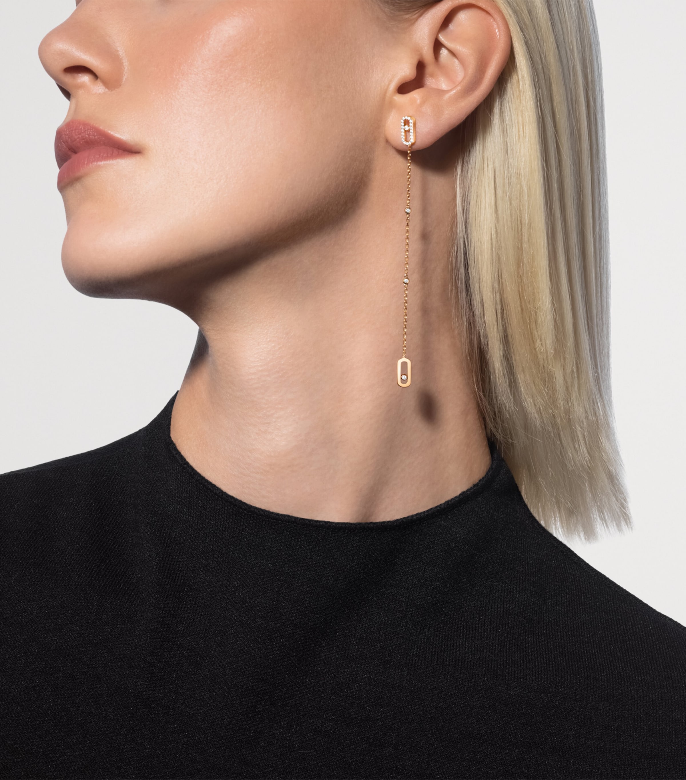 Messika Move Uno Yellow Gold and Diamond Drop Earrings (0.33ct) Yellow Gold Image 2