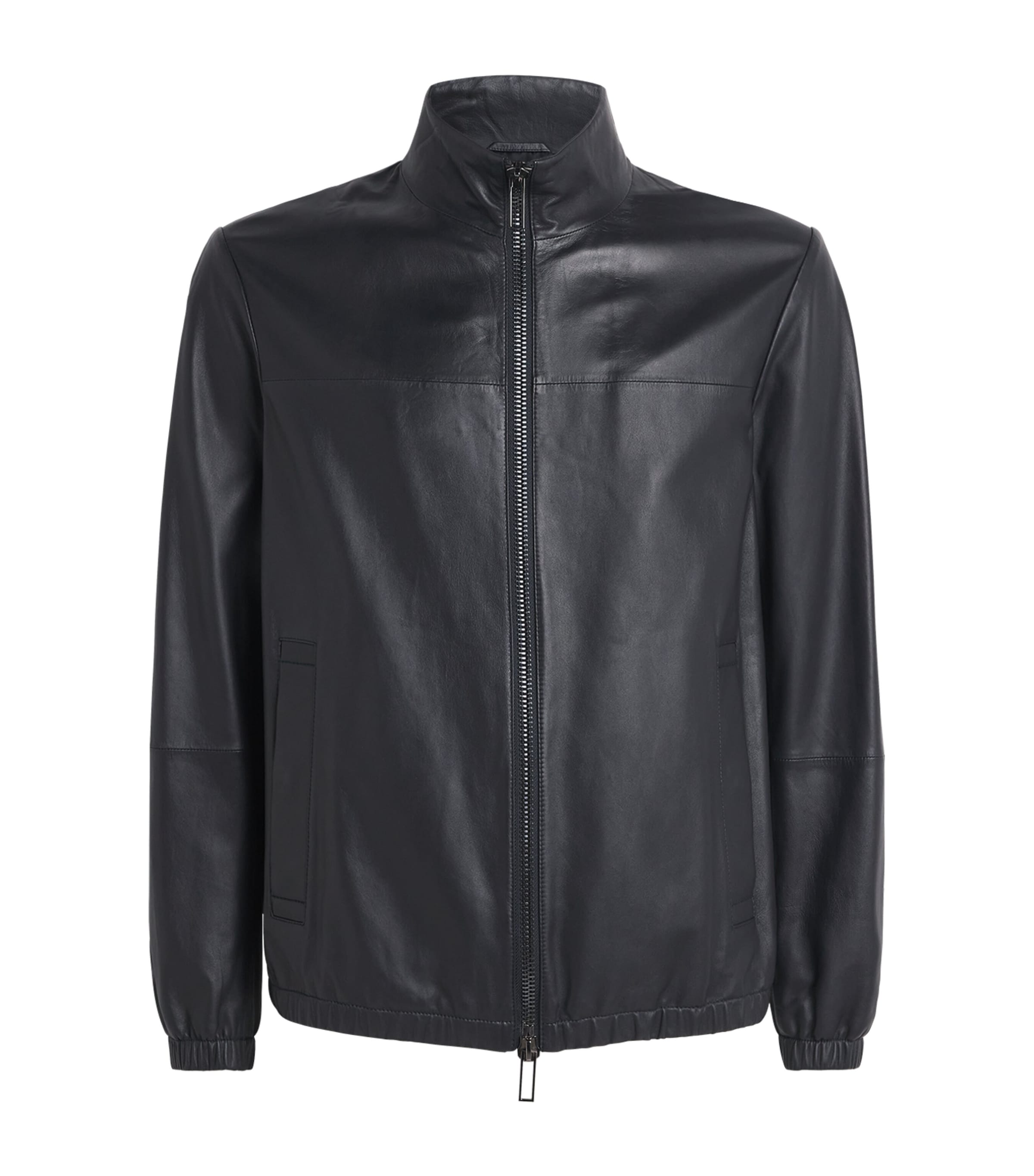 Funnel-Neck Leather Jacket 922 Image 1
