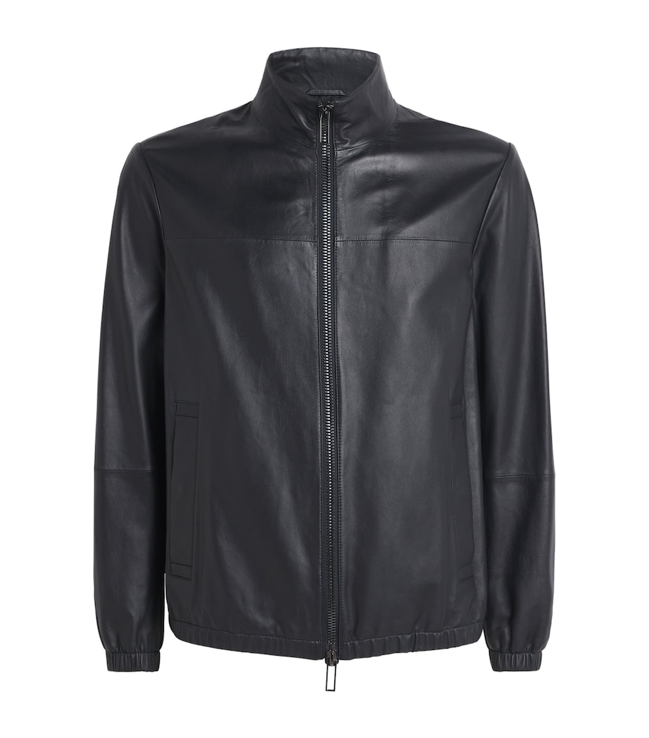 Funnel-Neck Leather Jacket 922 Image 1