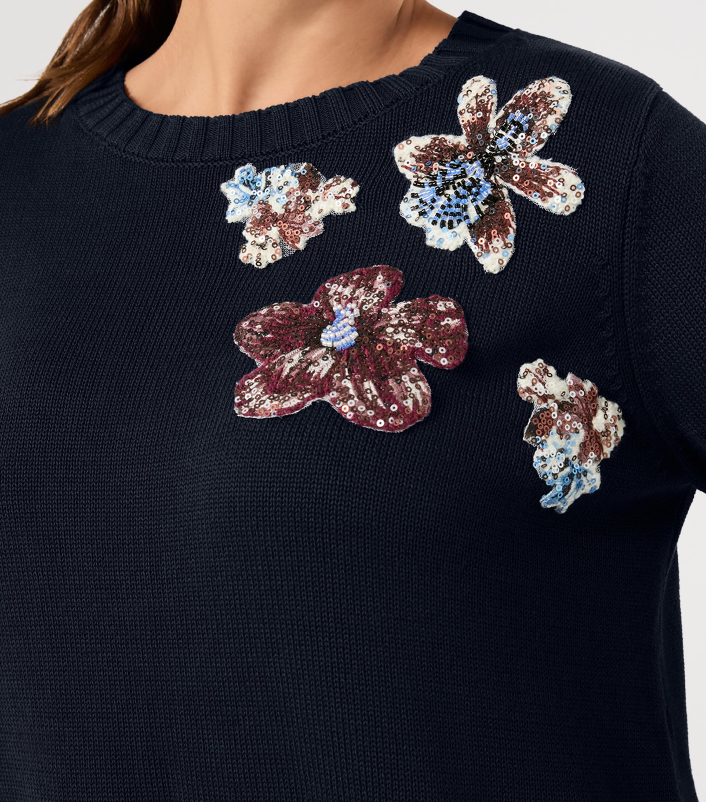 Marina Rinaldi Womens Cotton Embellished Sweater Midnightblue Image 5