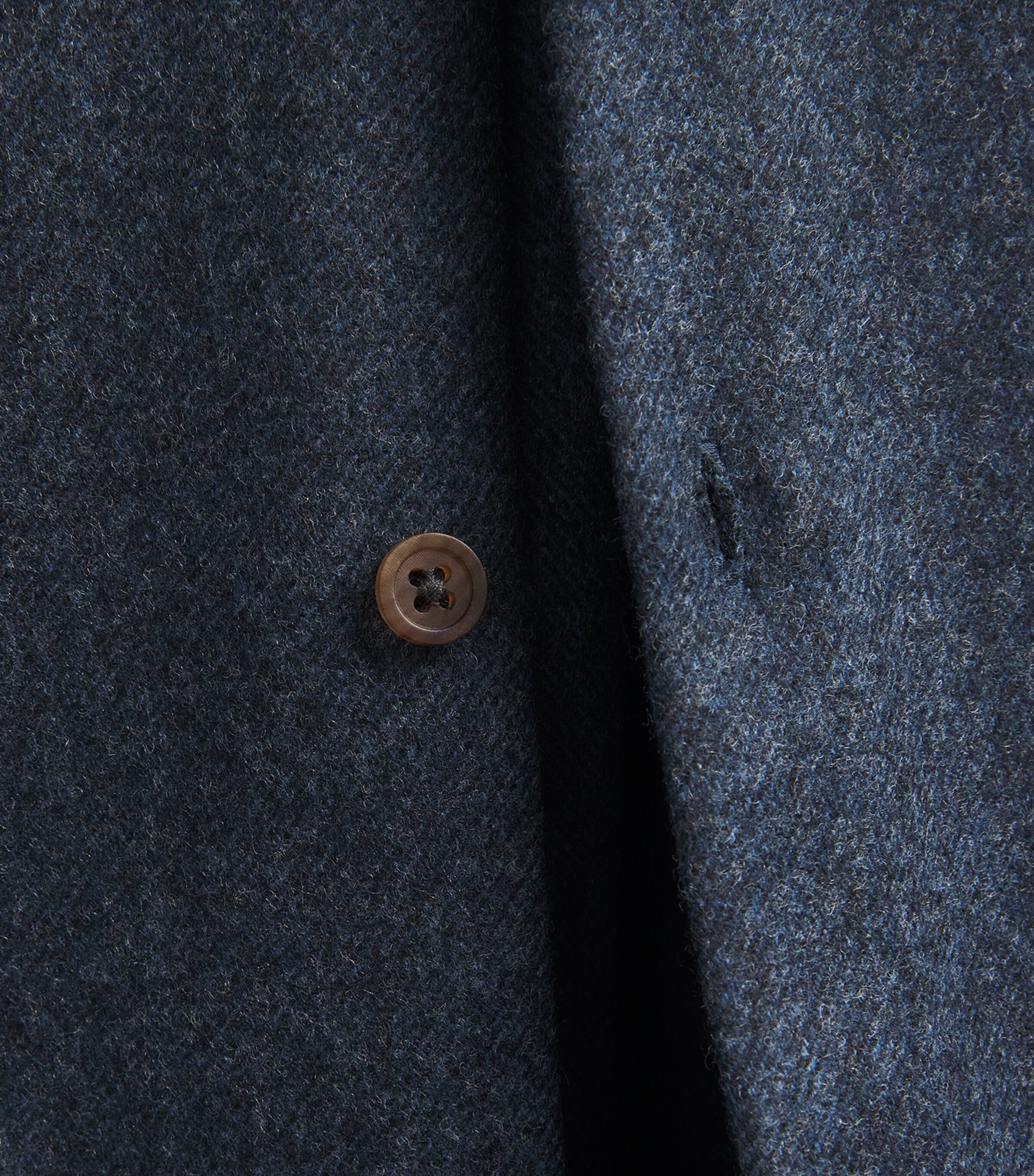 Johnstons Of Elgin Mens Wool-Cashmere Overshirt Indigo Twill Image 6