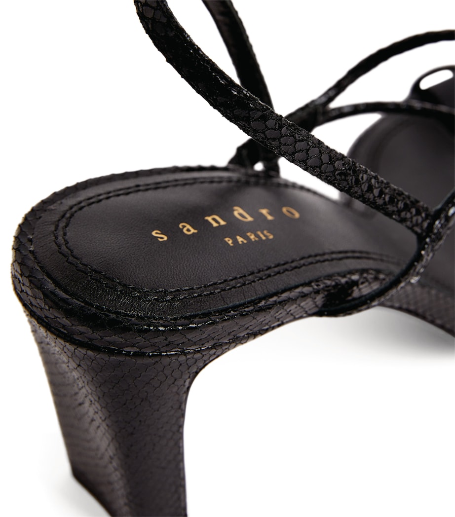 Leather Strappy Sandals 70 BLACK Image 4
