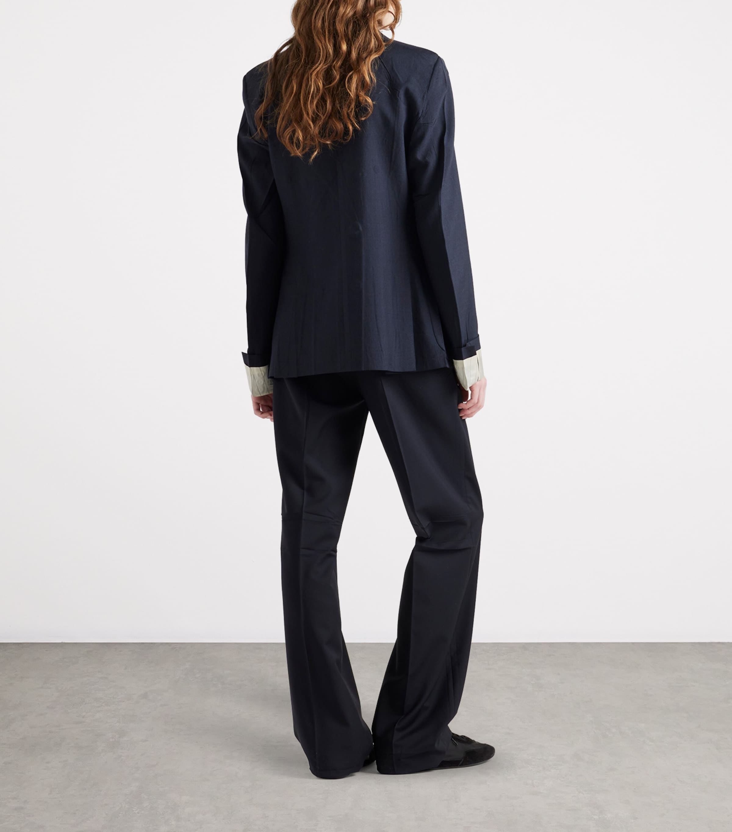 Kid Mohair-Wool Double-Breasted Blazer F0008 Image 5