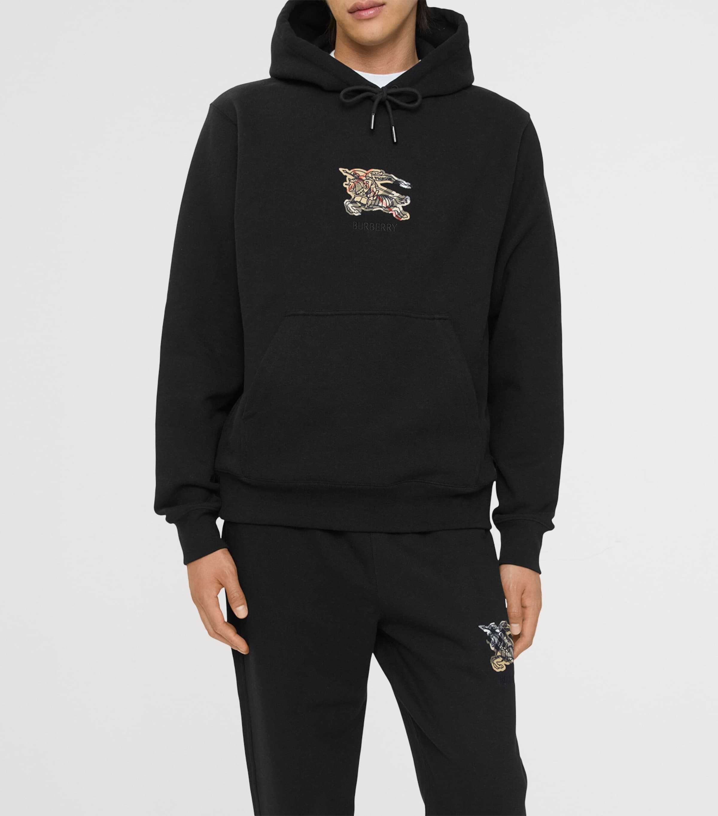 Cotton EKD Check Slim Hoodie BLACK Image 2