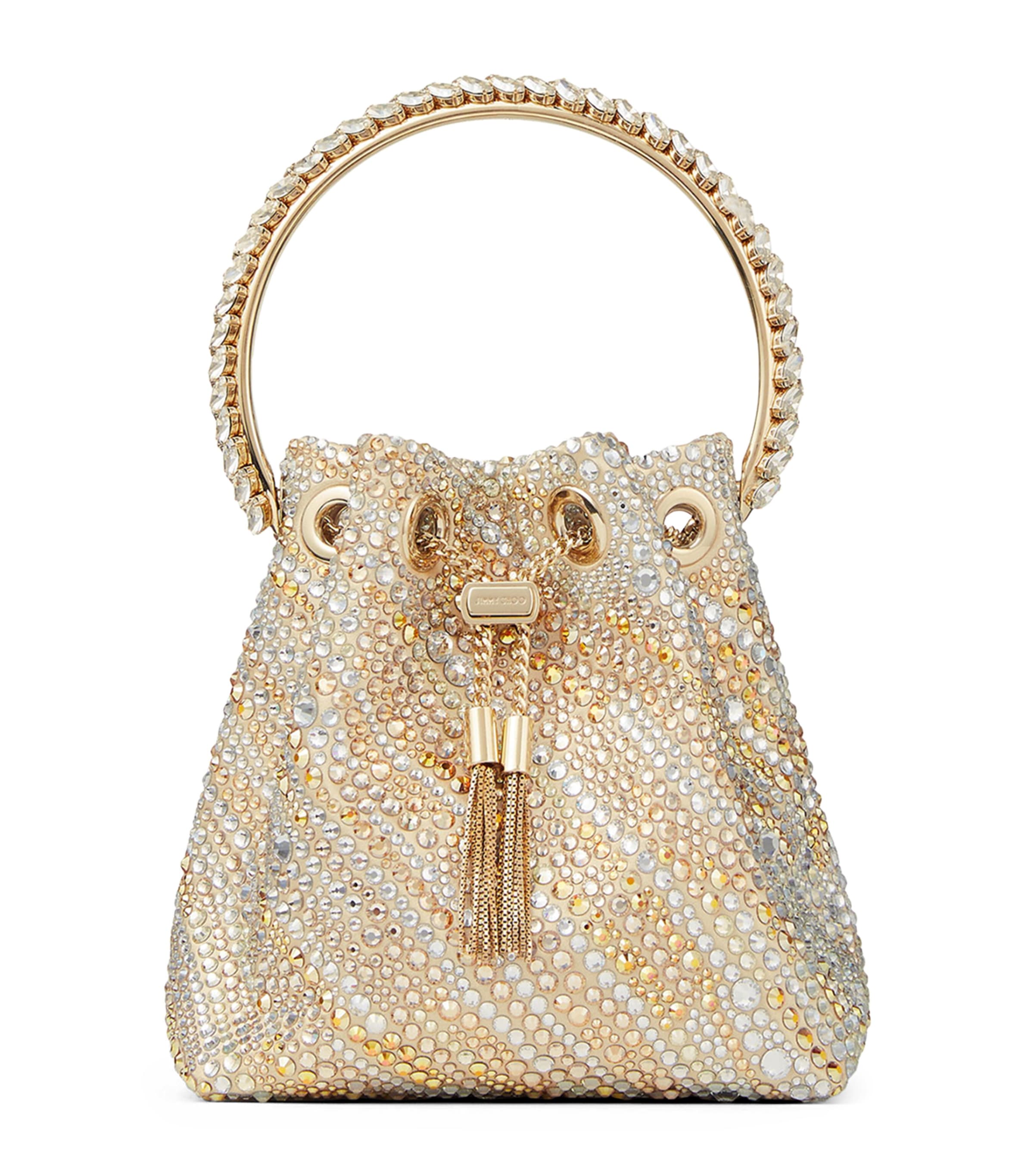 Jimmy Choo Crystal-embellished Bon Bon Bag In Gold