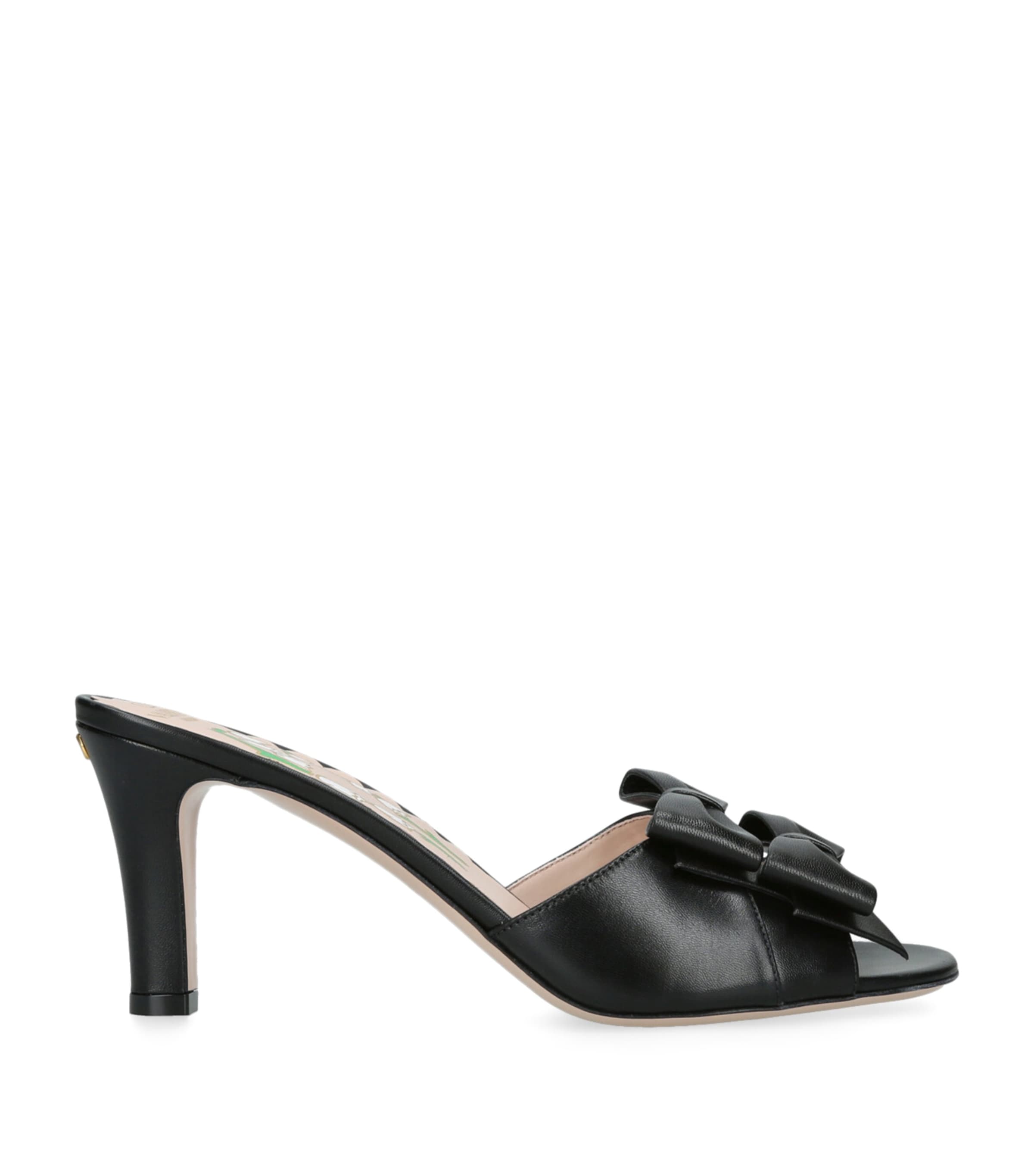 Valentino Garavani Leather Bow-Detail Bowow Mules 75 Black Image 1