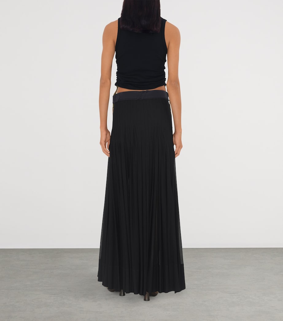 Pleated Maxi Skirt BLACK Image 5
