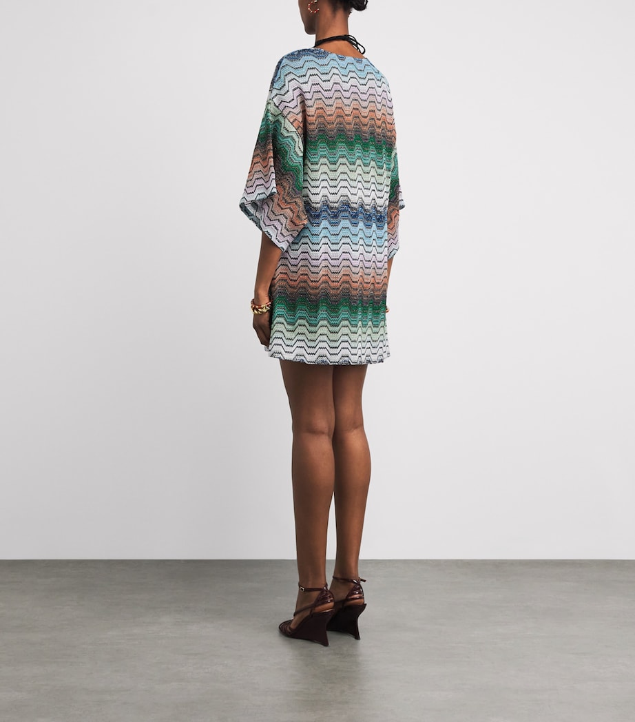 Missoni Womens Chevron Mini Kaftan Smsnq Mlti Blk/gr/or Image 4